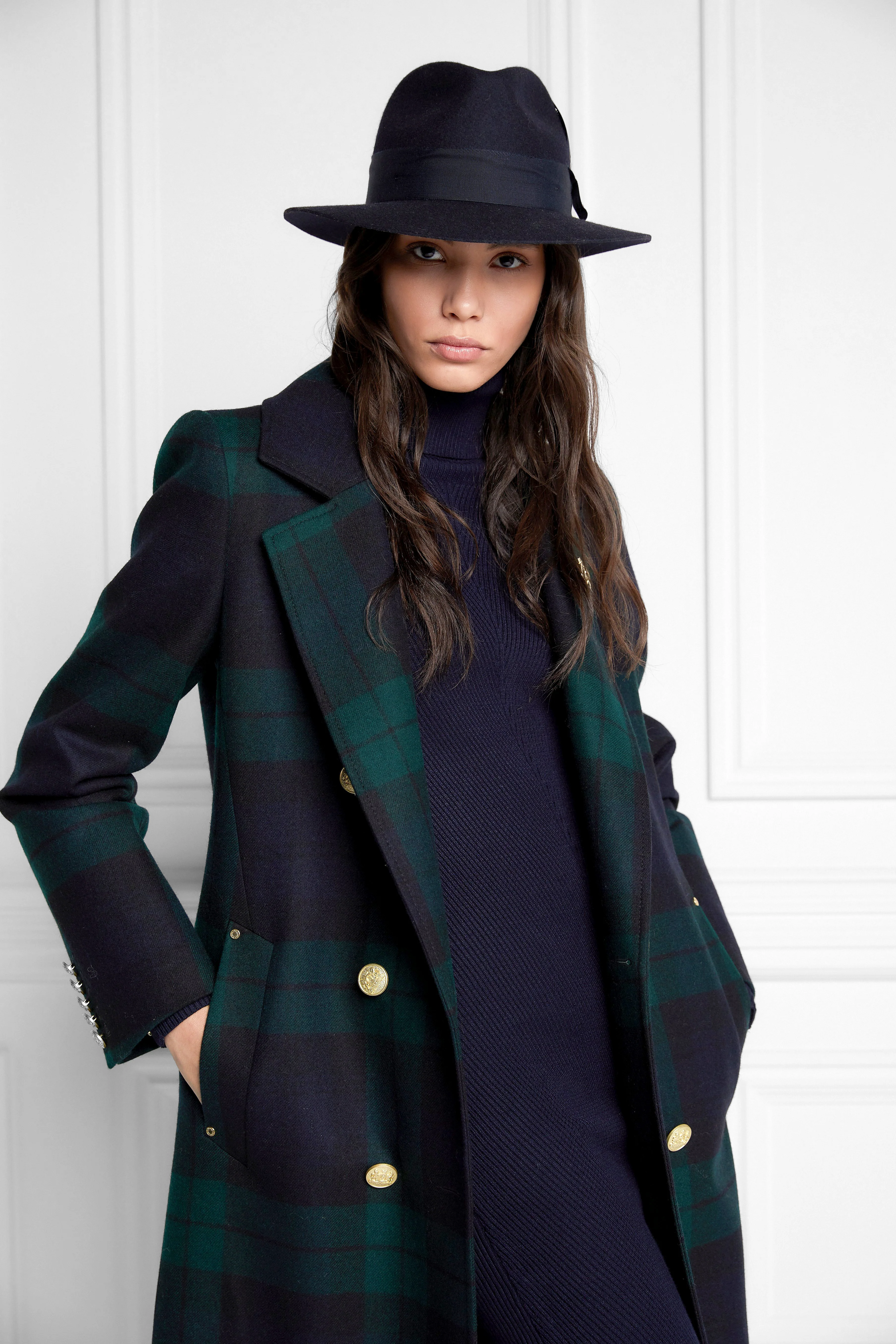 Trilby Hat Spot Feather (Ink Navy)