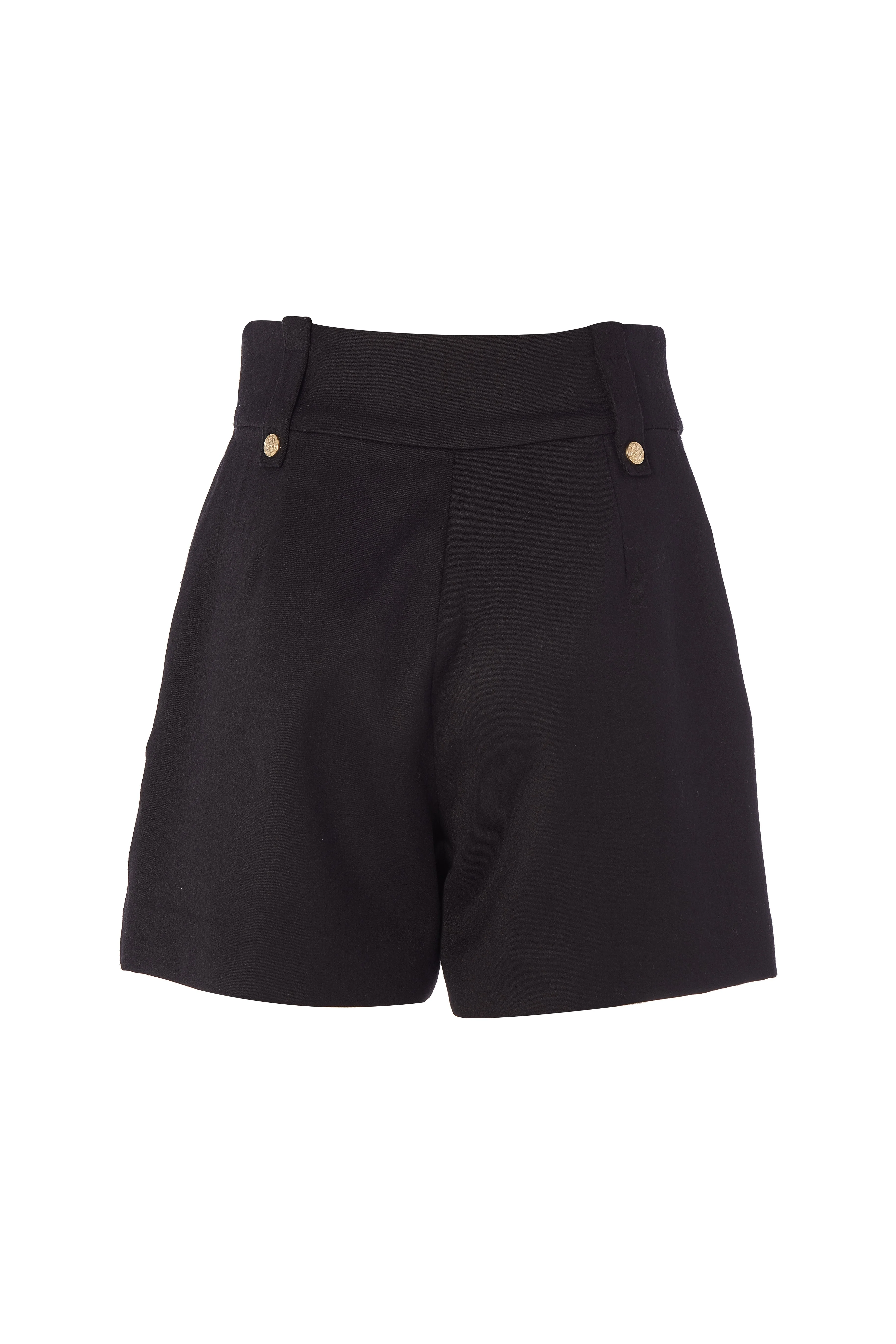 Luxe Tailored Short (Black Barathea)