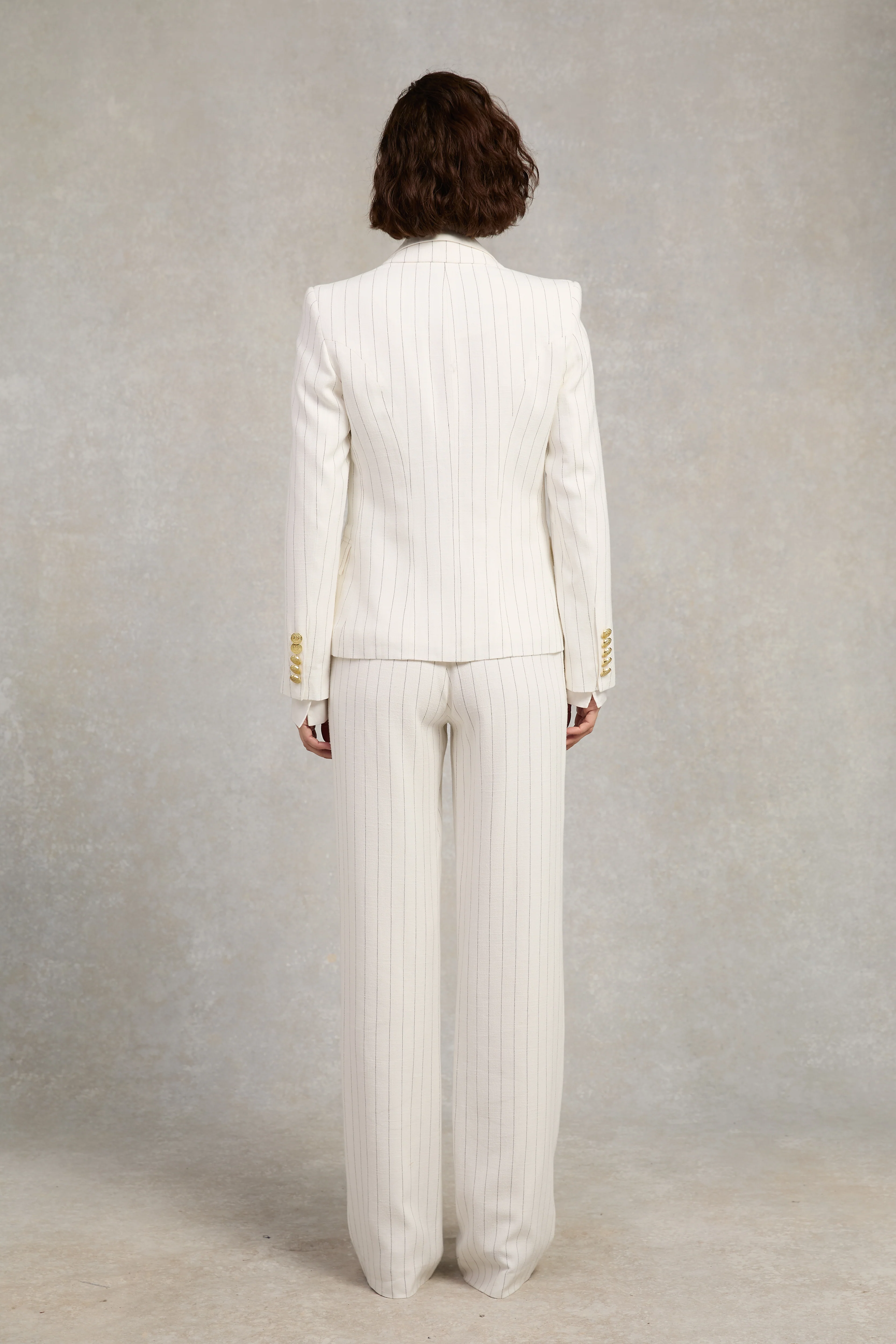 Knightsbridge Blazer (Oyster Linen Pinstripe)