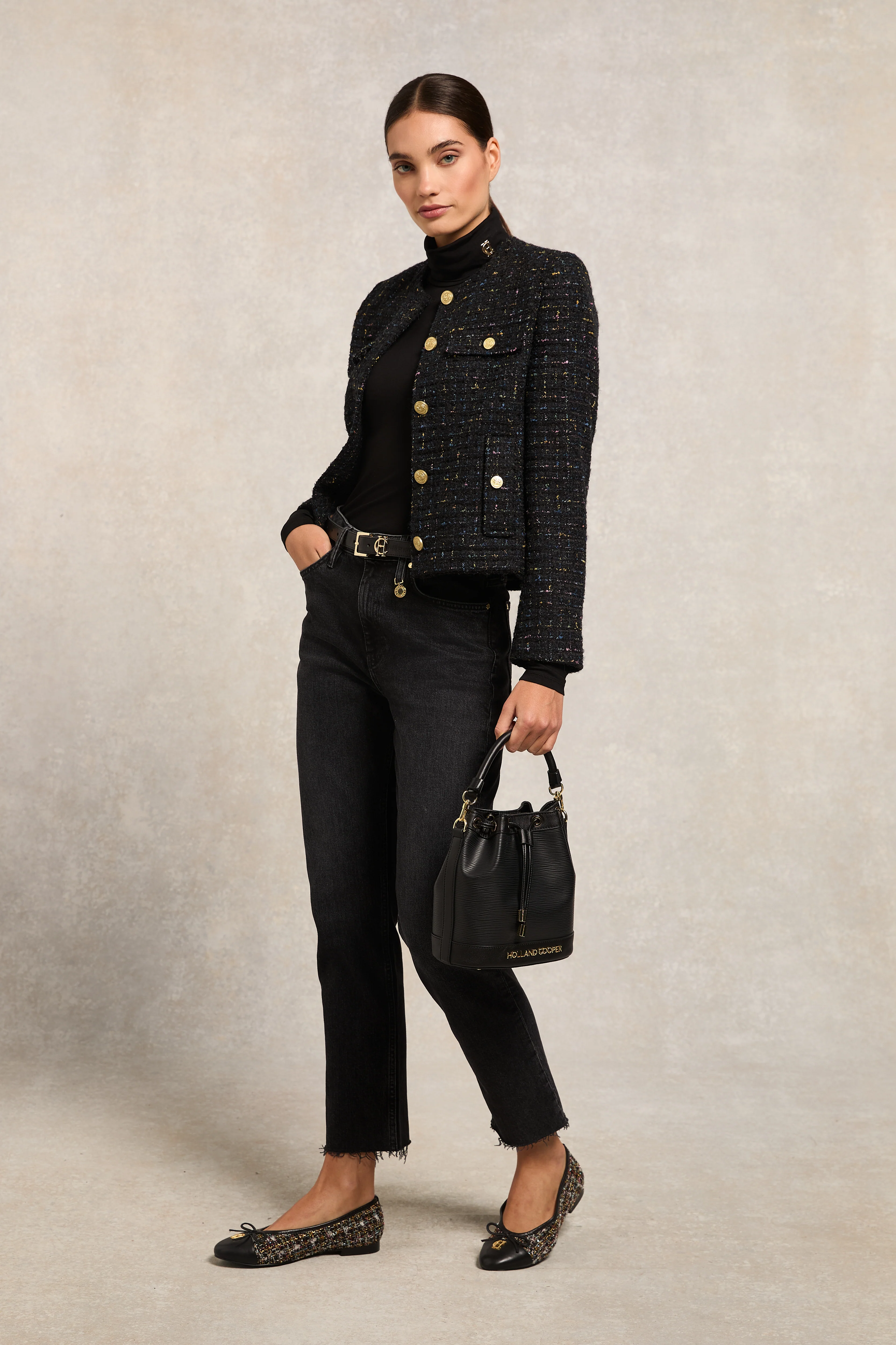 Ballet Shoe (Black Sparkle Boucle)