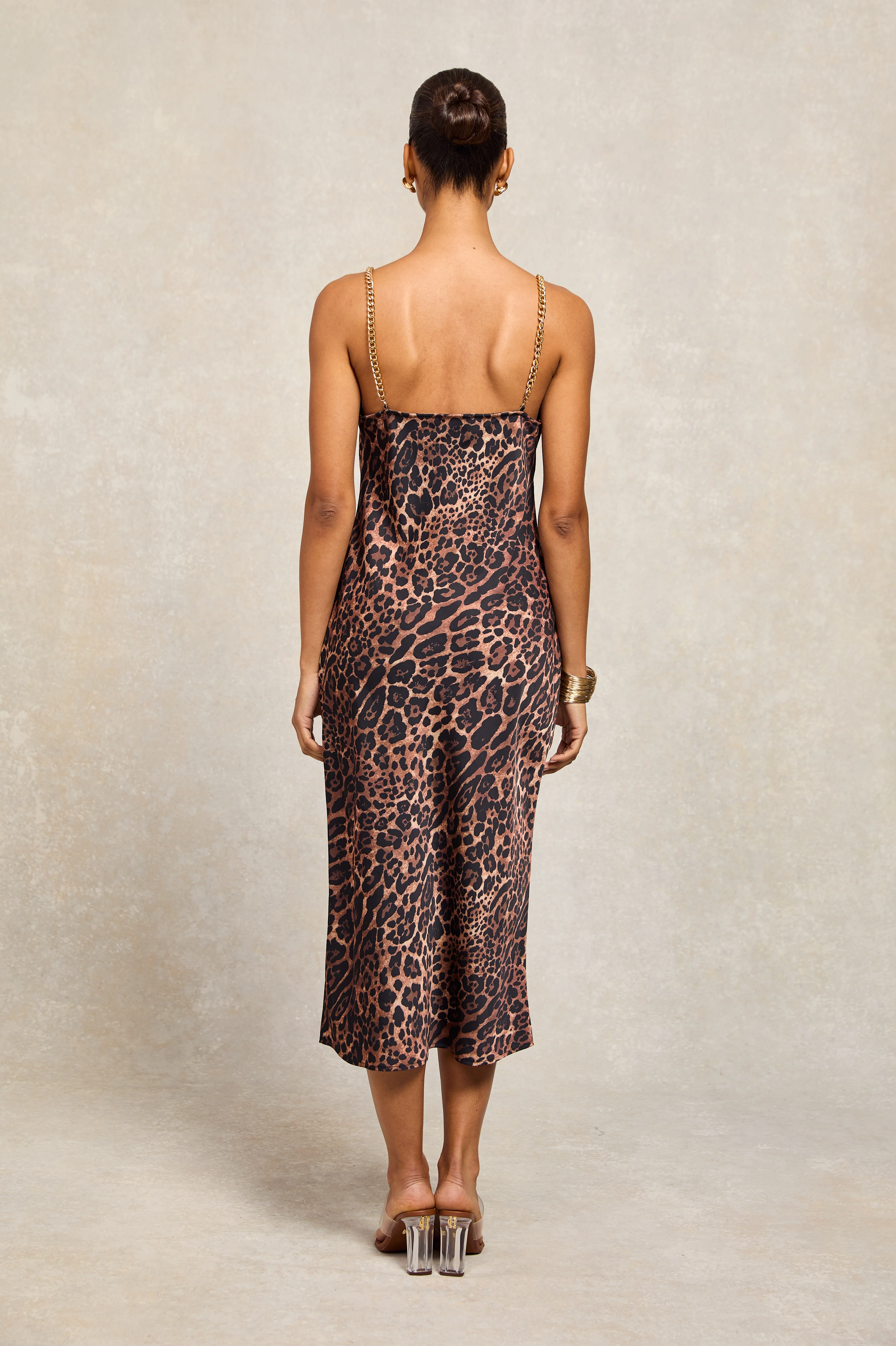 Aurora Satin Dress (Leopard)
