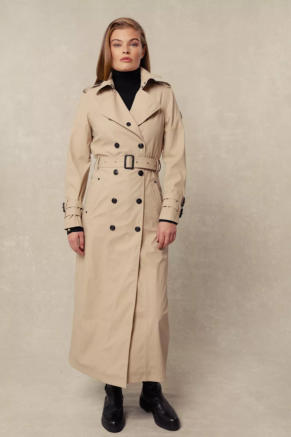 Full Length Kendal Waterproof Trench Coat (Stone)