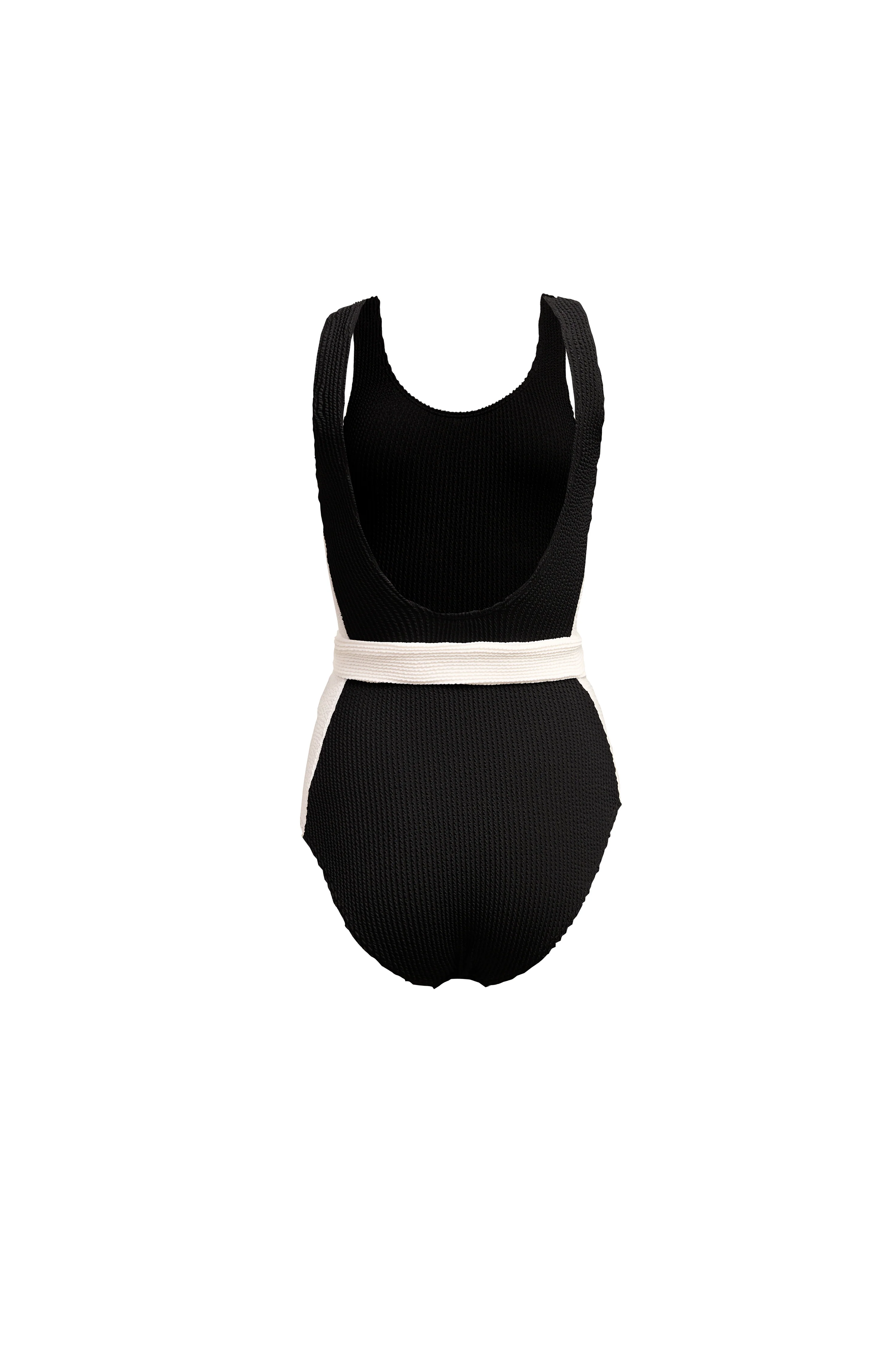 Classic Belted Swimsuit (Black)