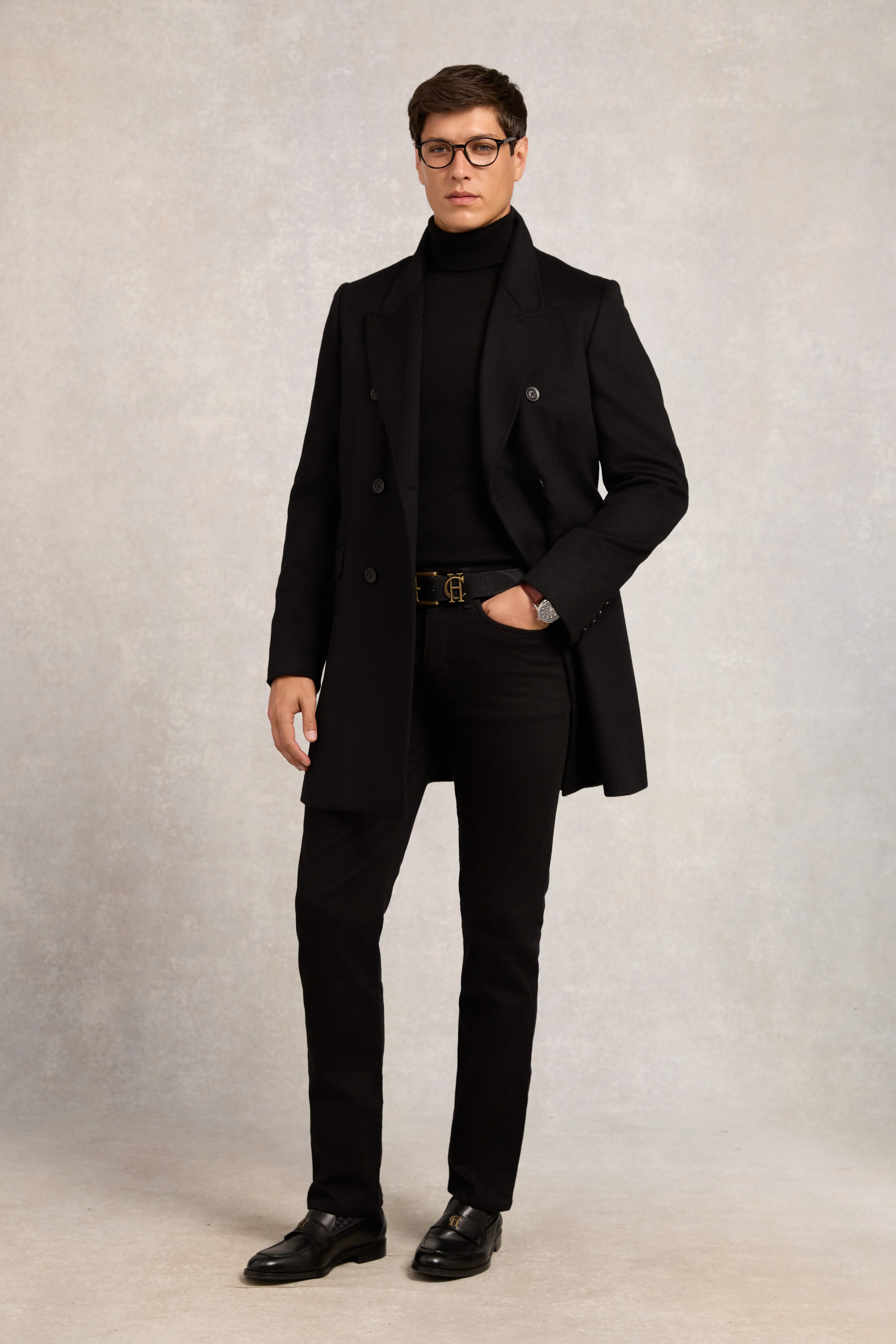 The Double Breasted Coat (Soft Black)