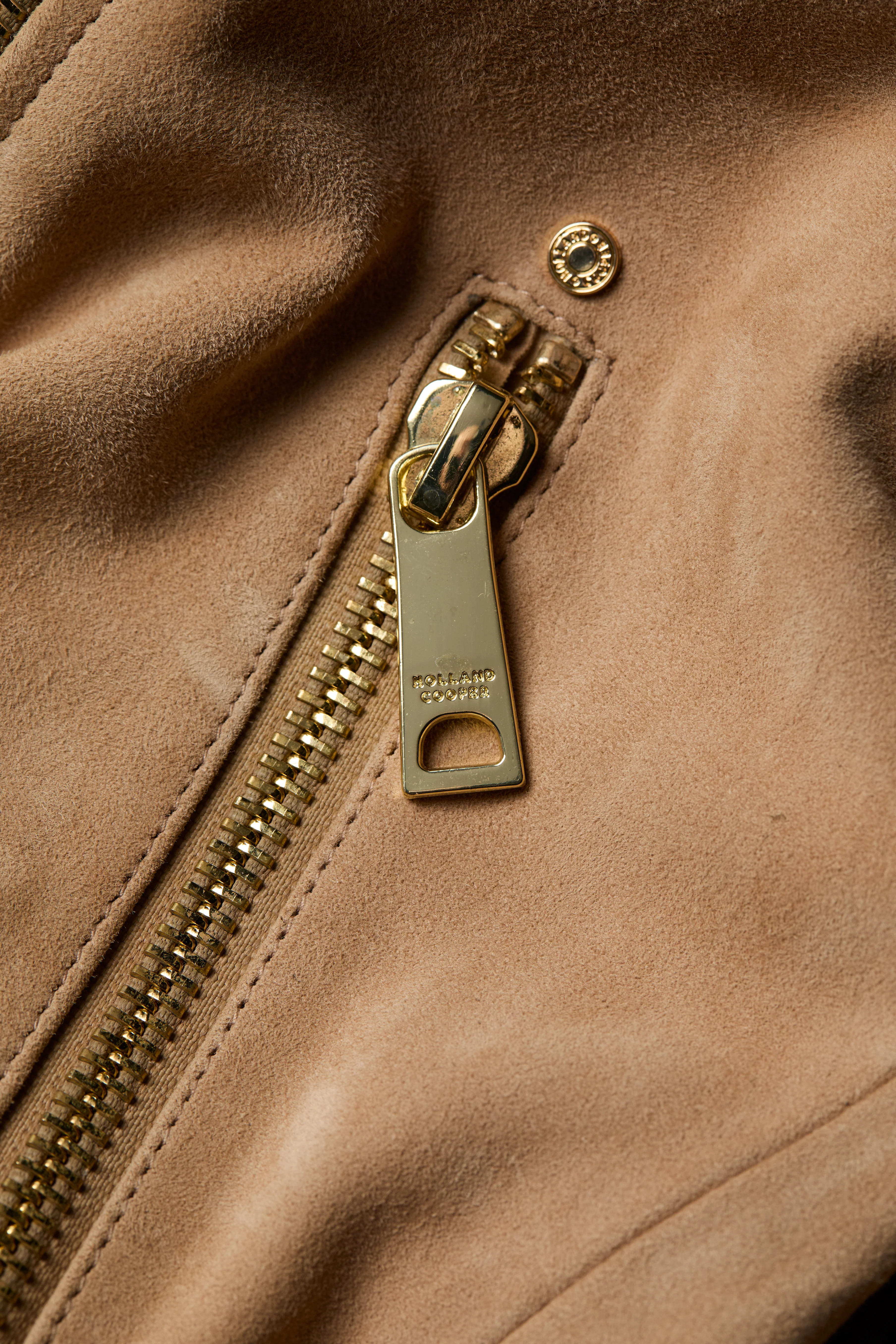 Fringed Suede Biker Jacket (Camel)