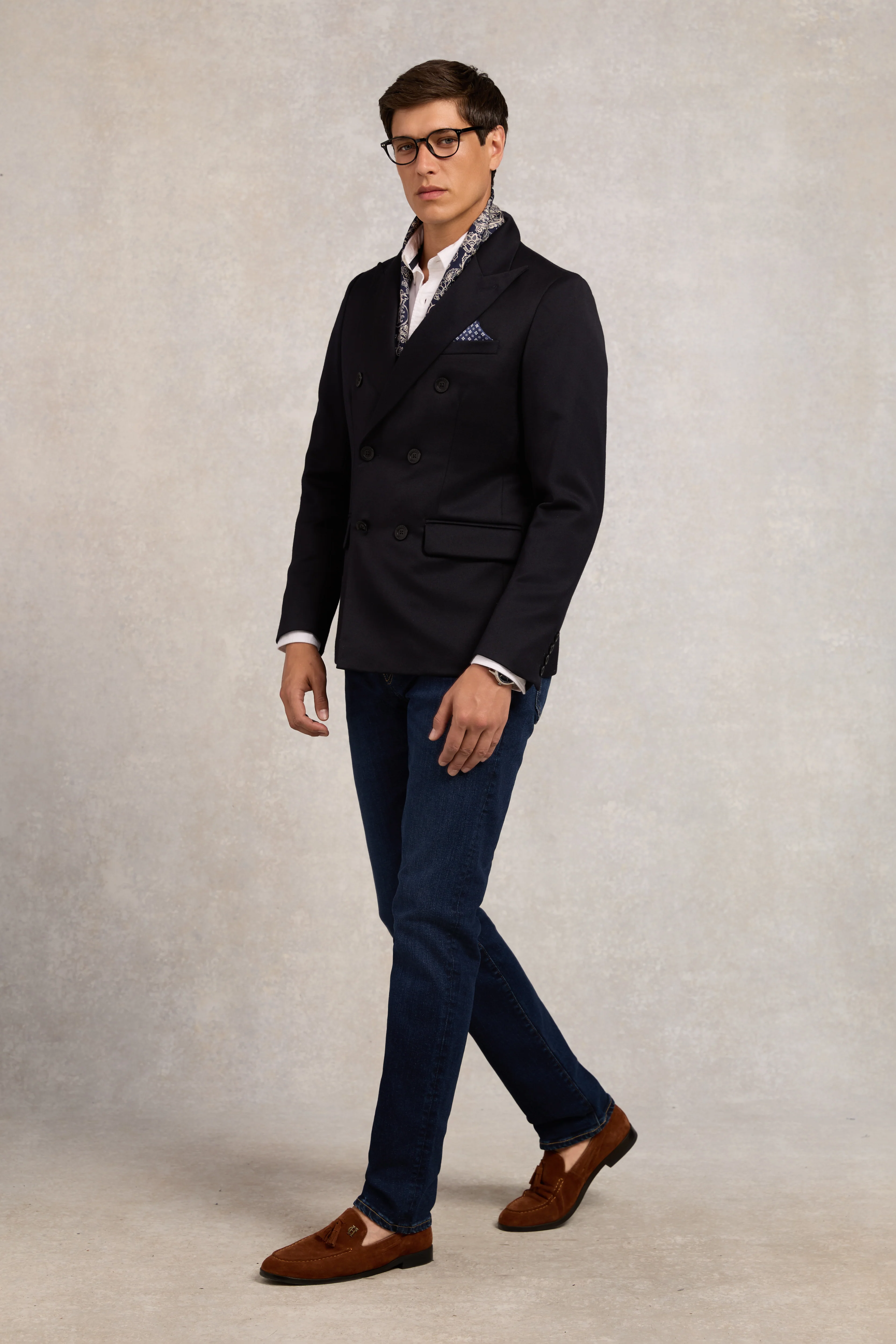 The Double Breasted Blazer (Navy Barathea)