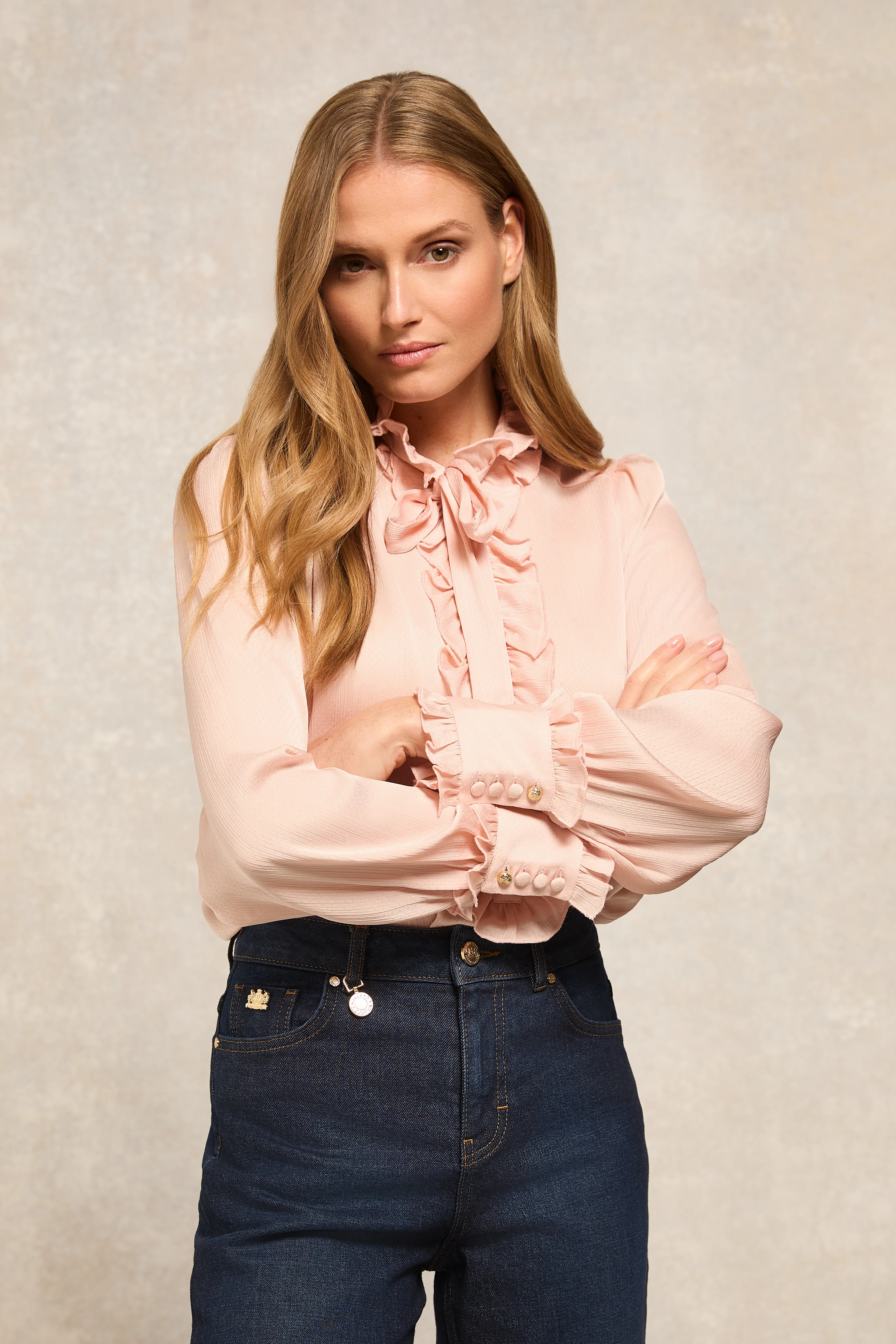 Rebecca Ruffle Blouse (Blush)