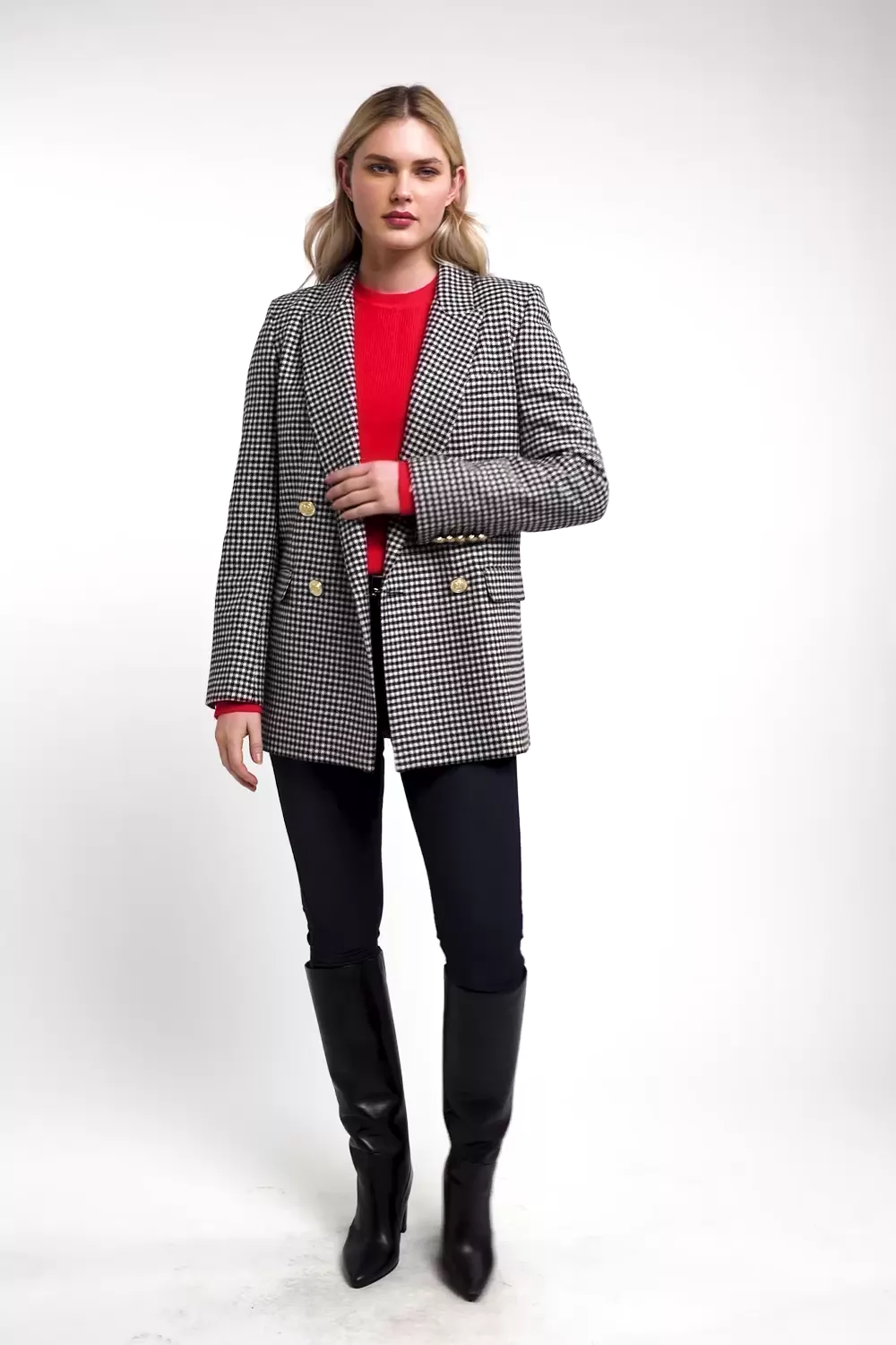 Naomi Crew Neck Knit (Hot Coral)