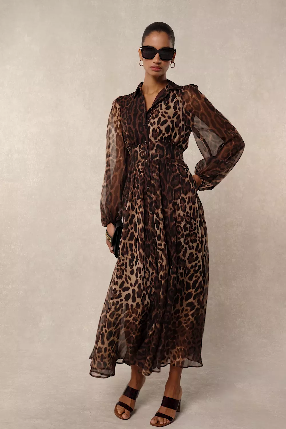 Paros Shirt Dress (Leopard Print)