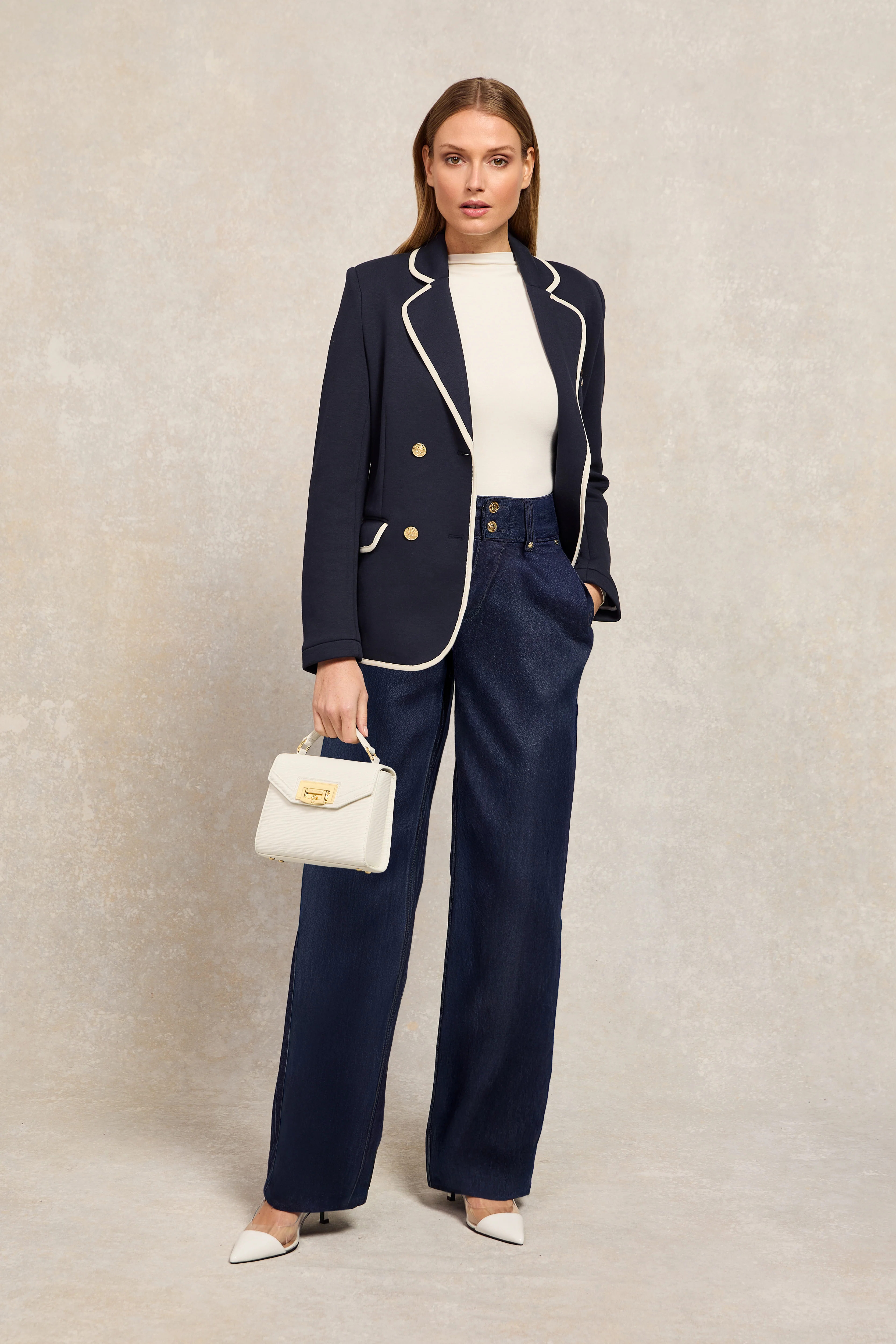 Tailored Wide Leg Jean (Deep Indigo)