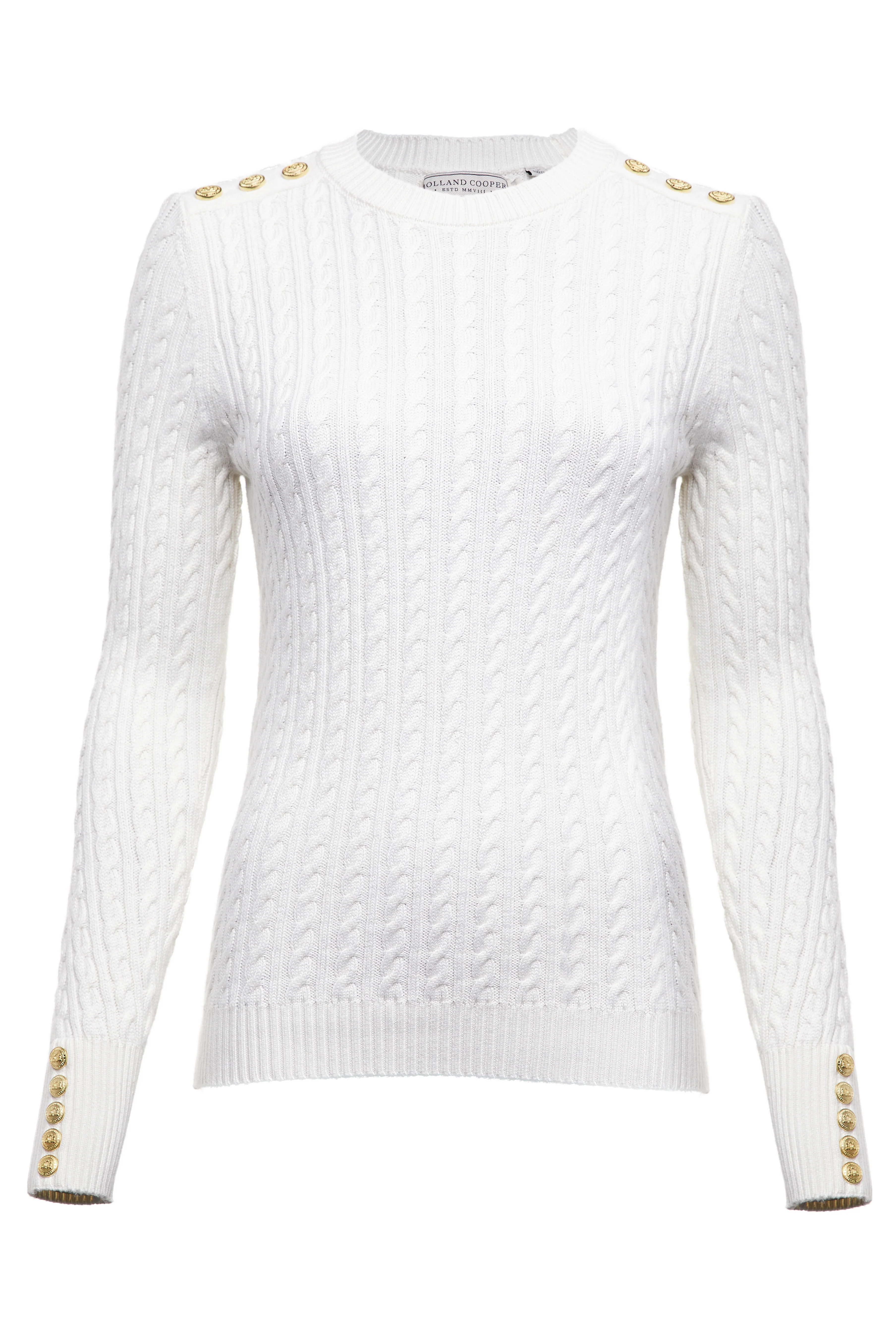 Seattle Cable Crew Knit (White)