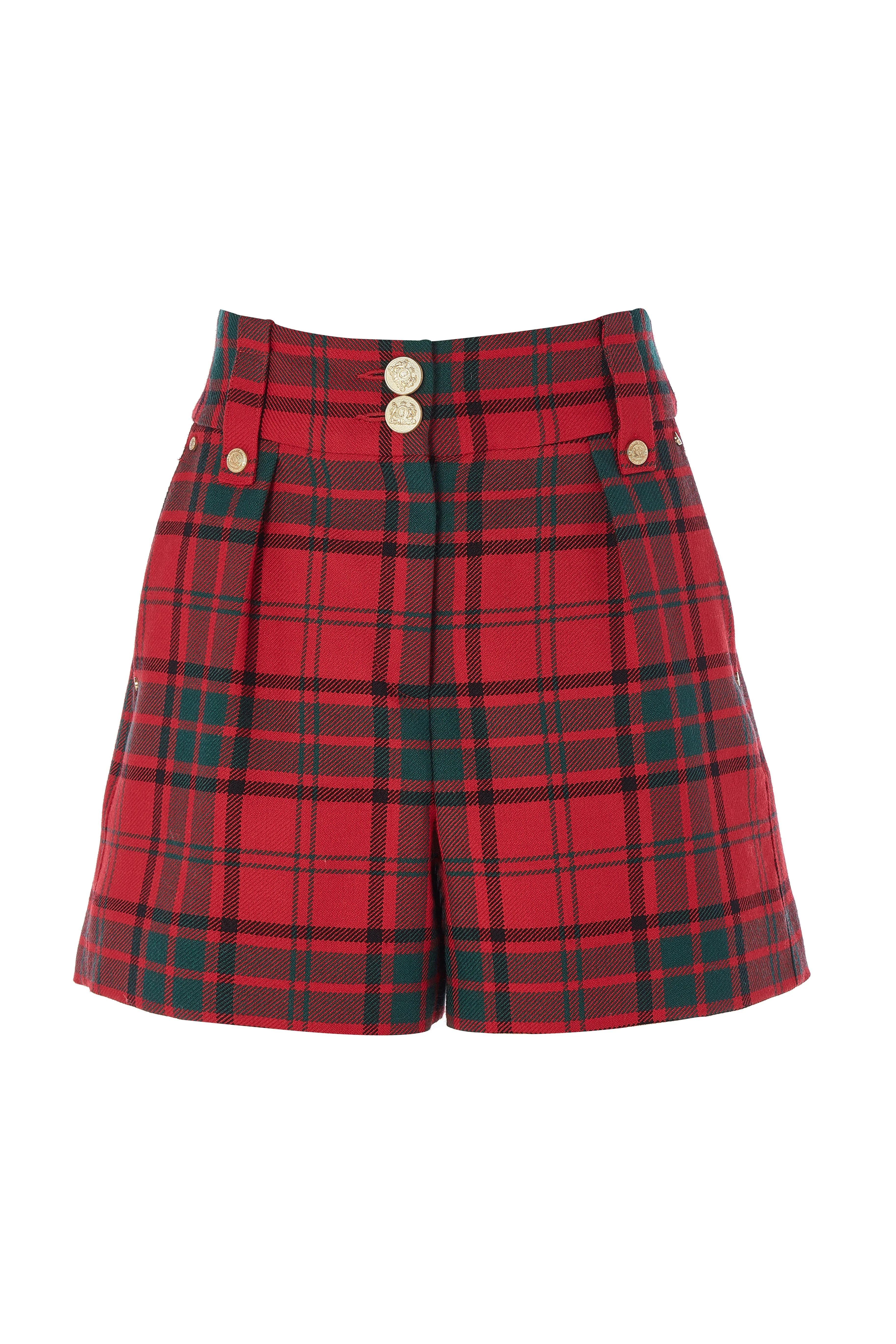 Luxe Tailored Short (Red Tartan)