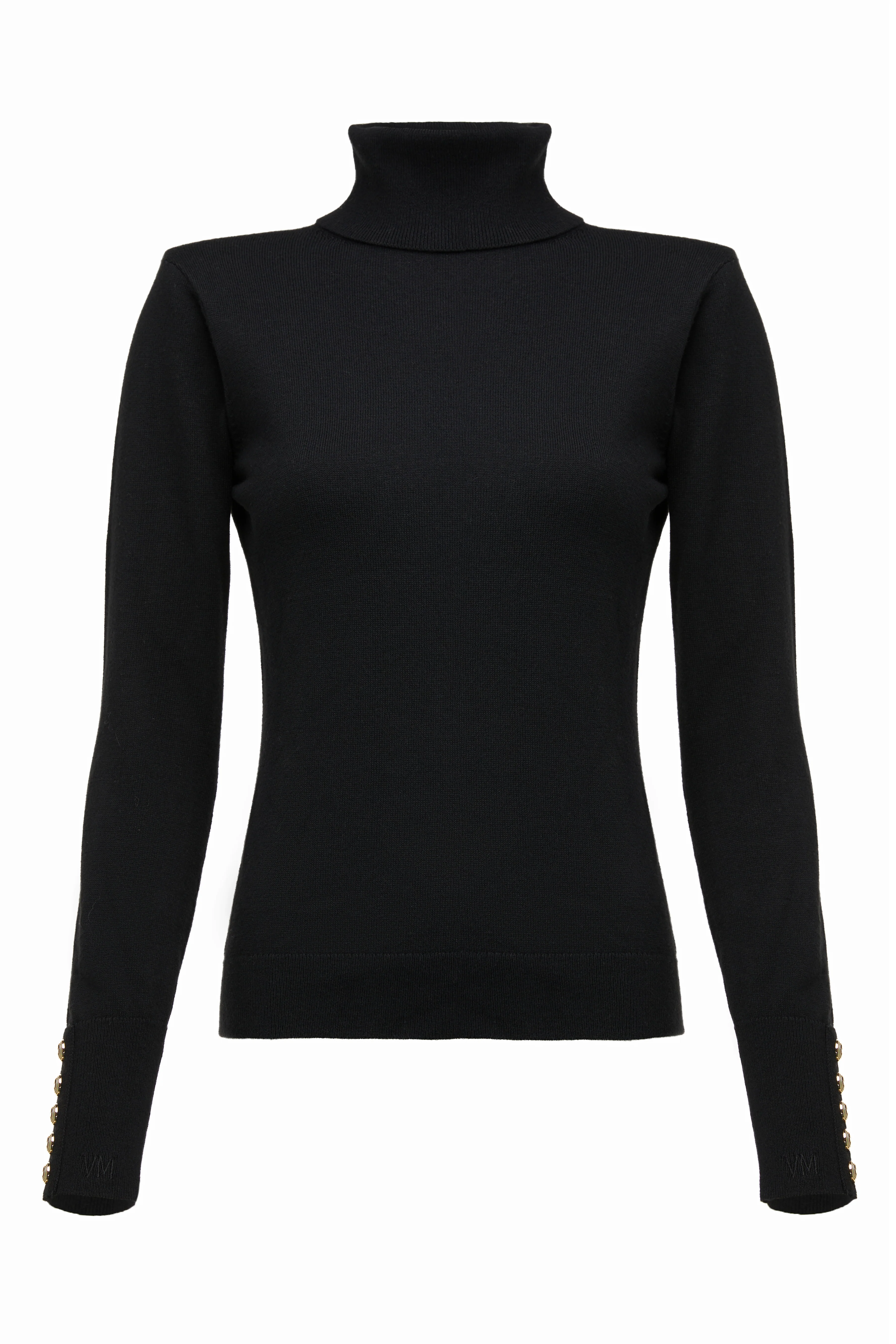 Victoria Cashmere Roll Neck (Black)