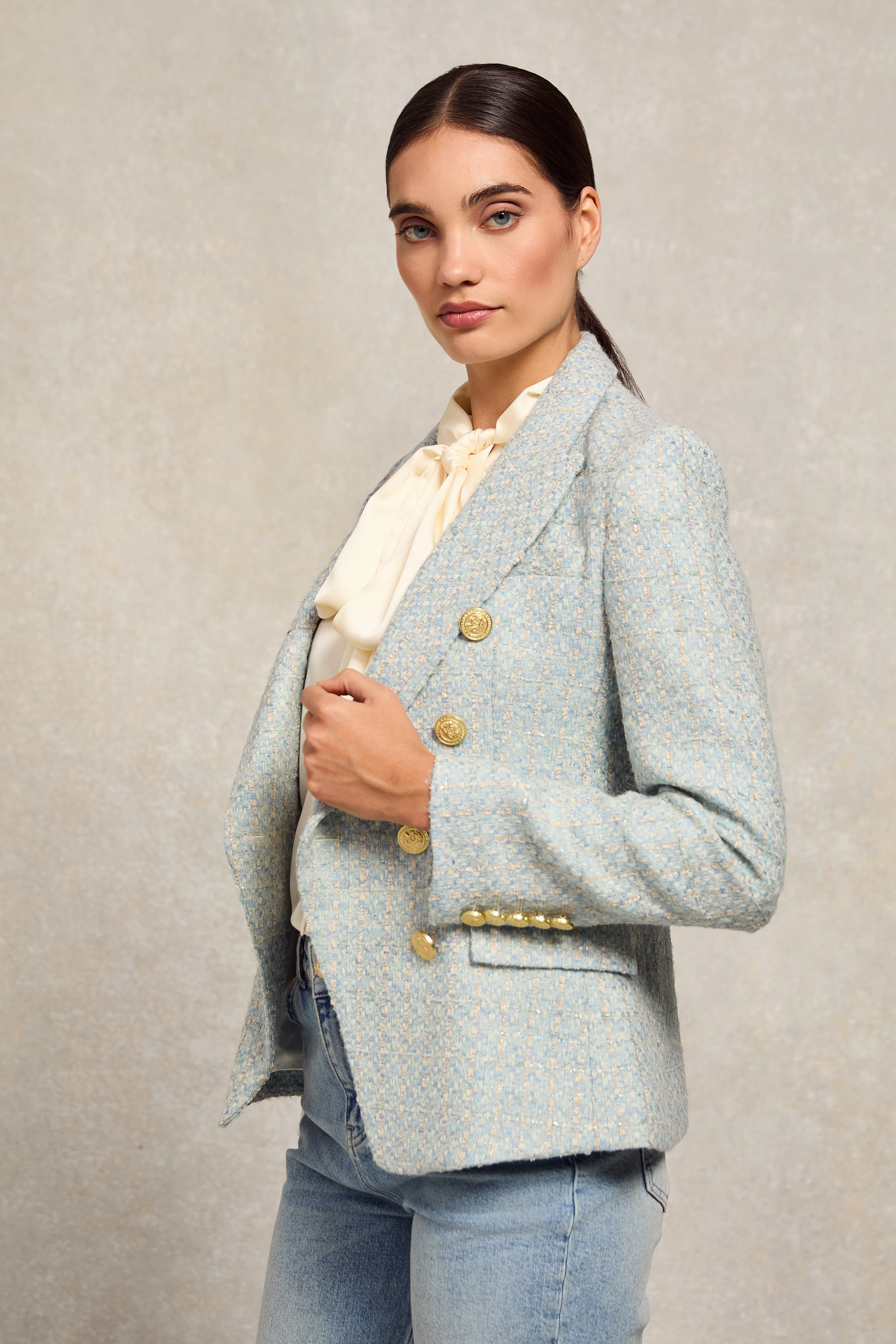 Knightsbridge Blazer (Sky Blue Boucle)