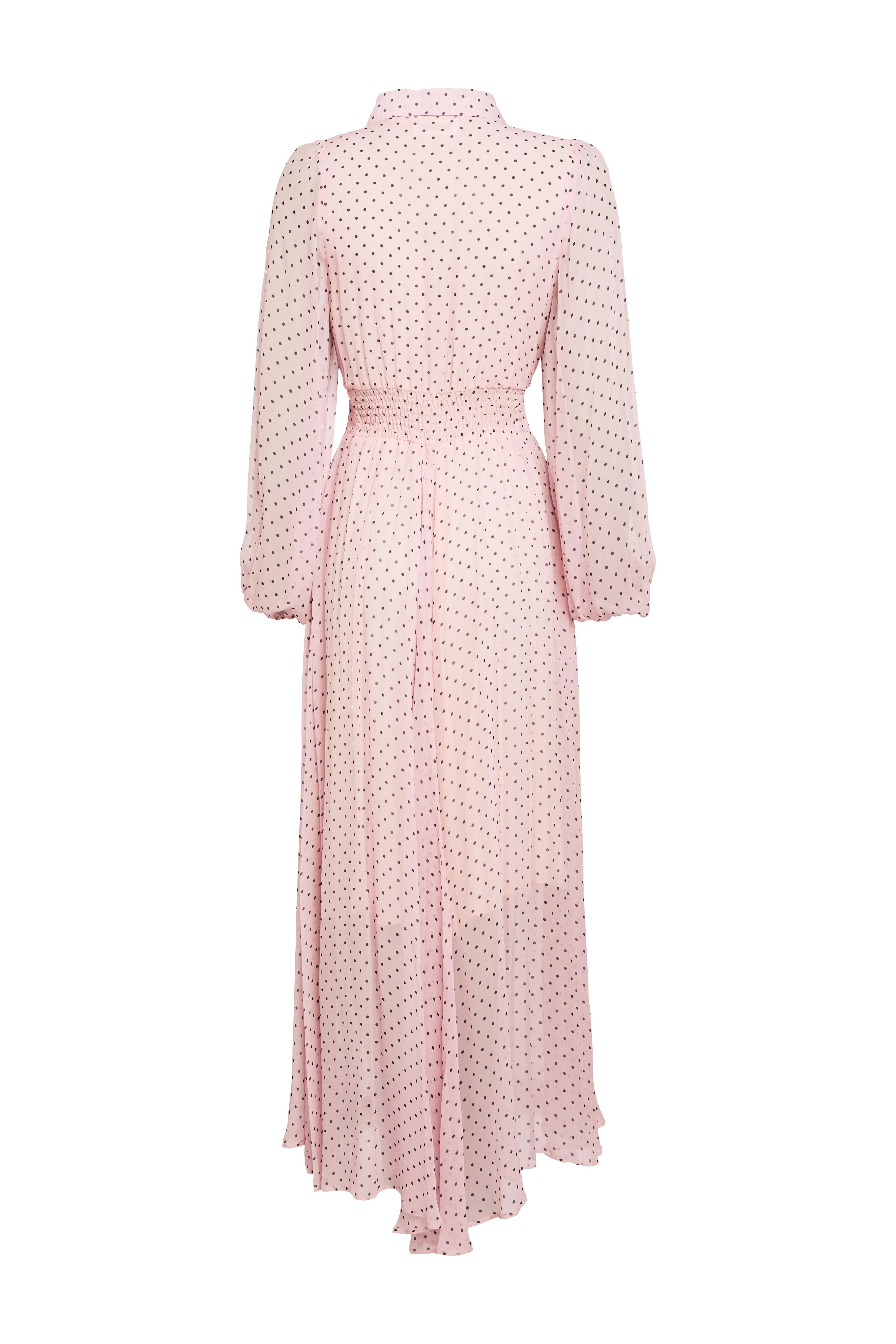 Paros Shirt Dress (Pink Polka Dot)