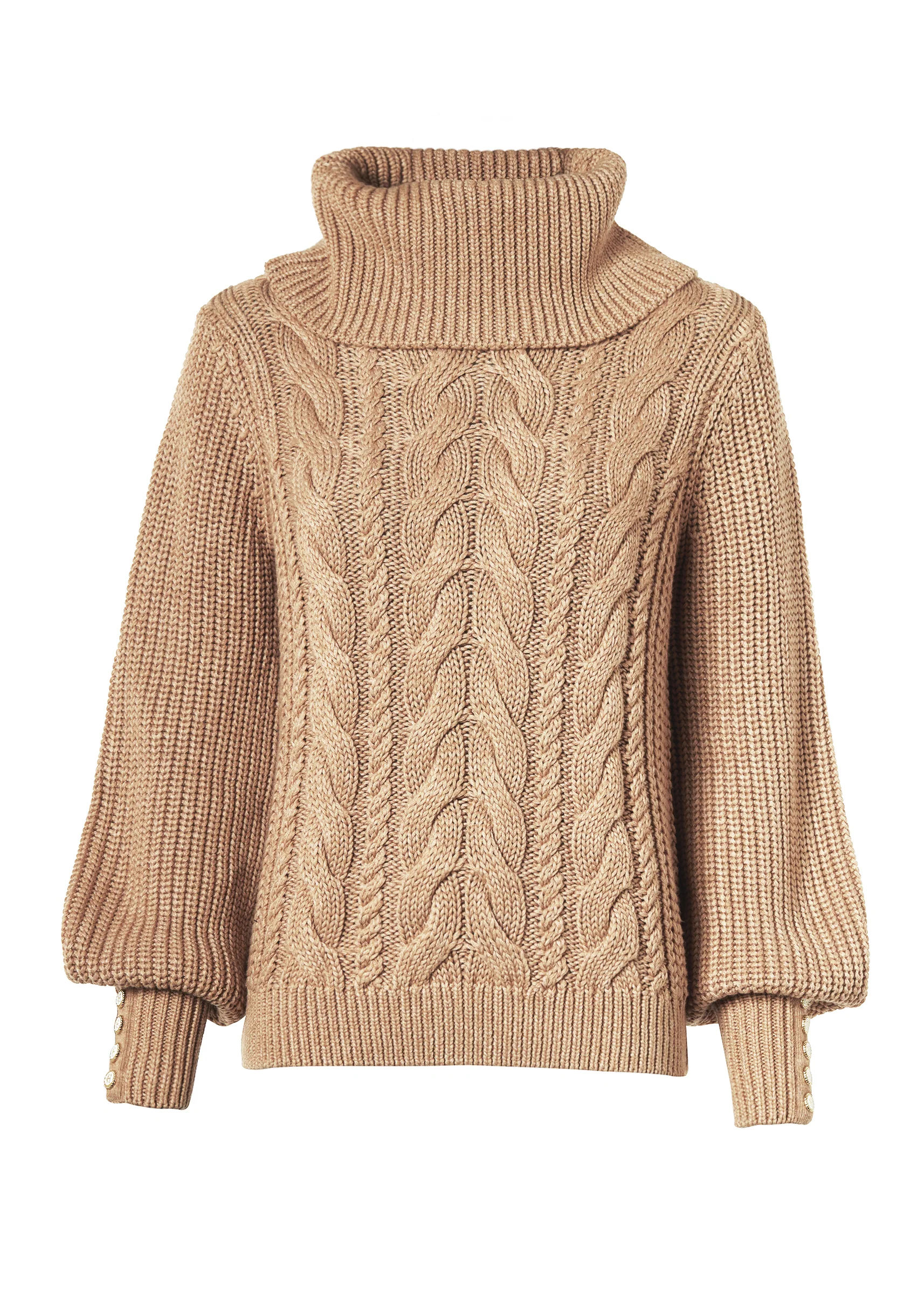 Corded Roll Neck Knit (Camel)
