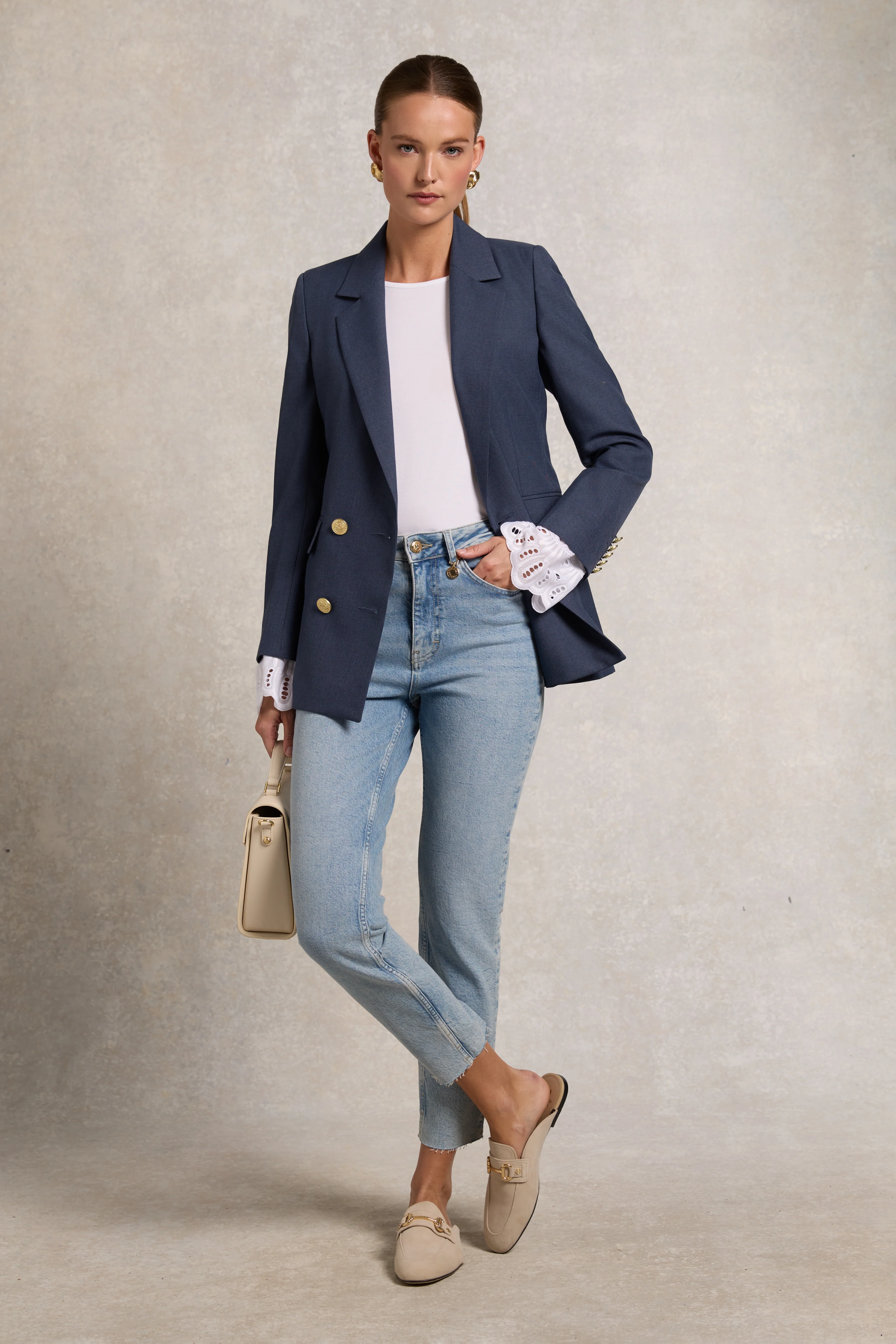 Francesca Jersey Blouse (White)