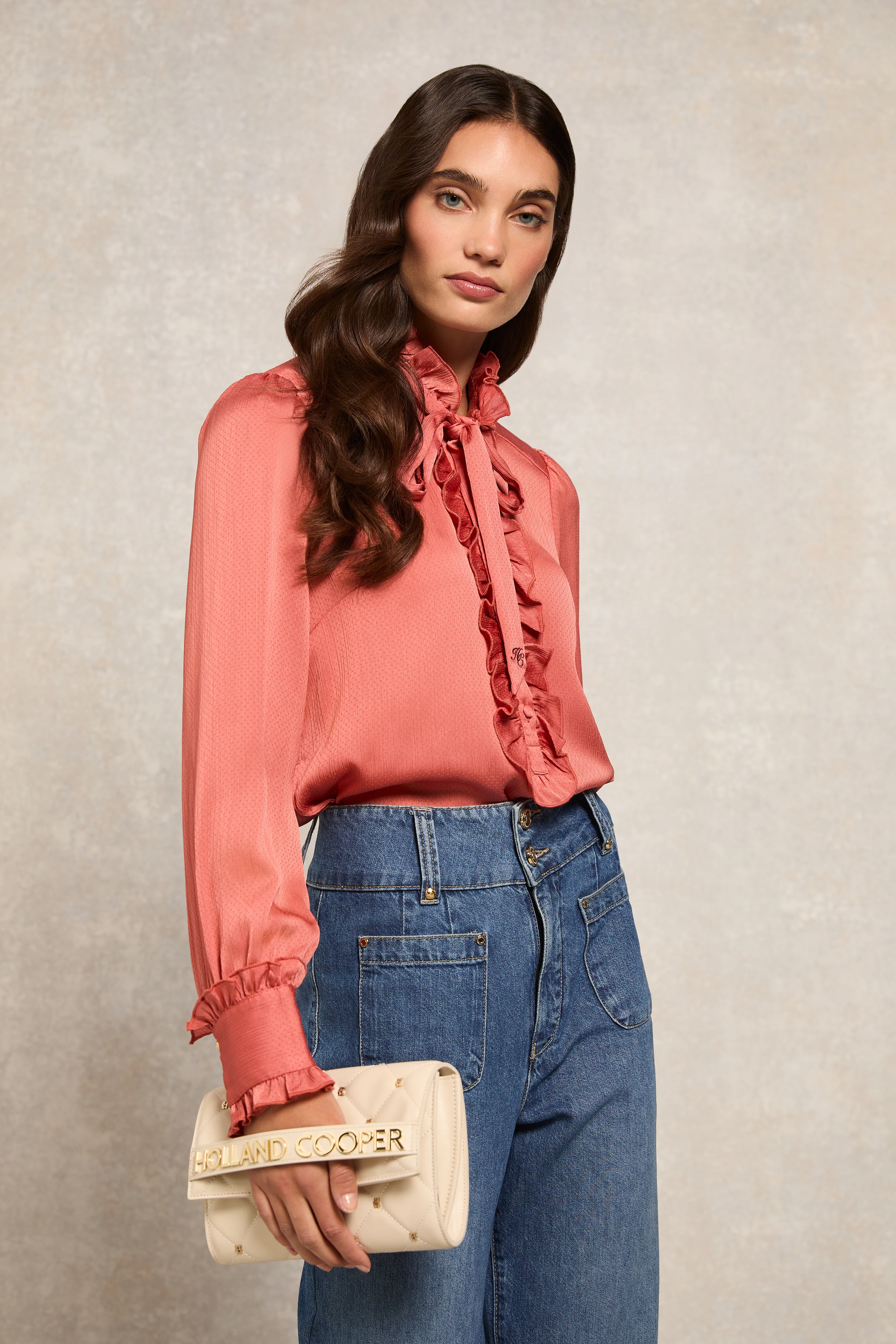 Rebecca Ruffle Blouse (Cinder Rose)