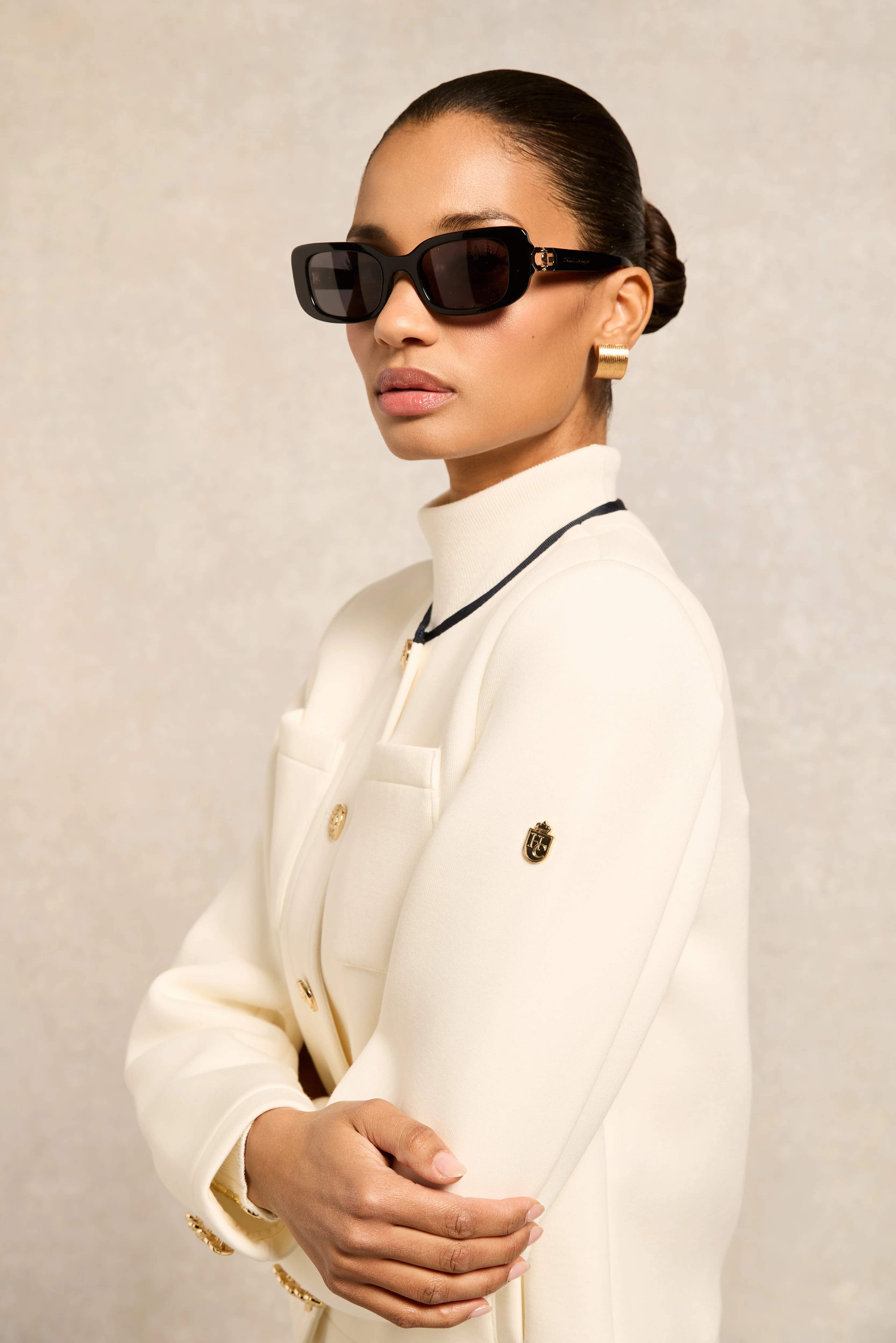 Paris Narrow Sunglasses (Black)