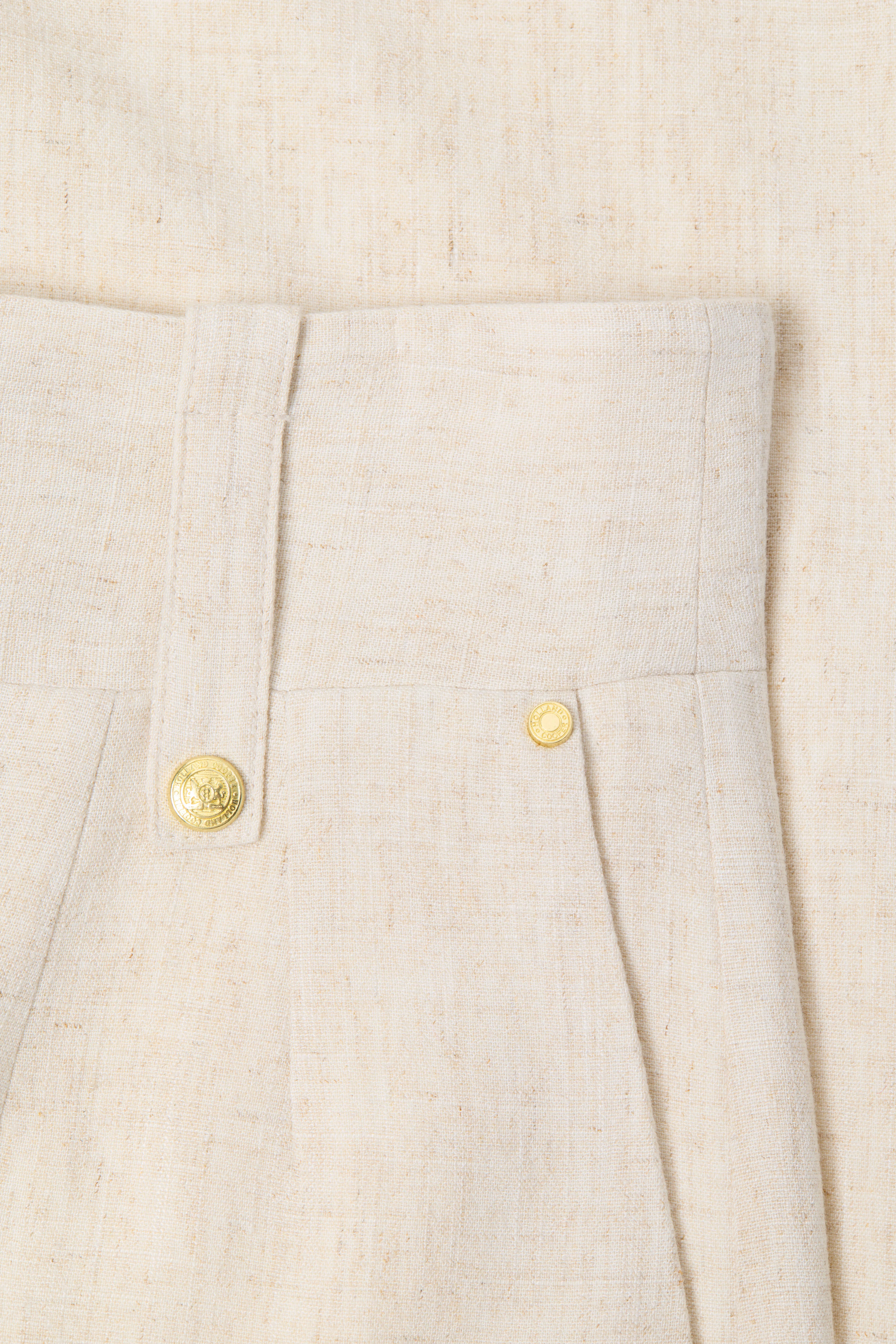 High Waisted Straight Trouser (Natural Linen)
