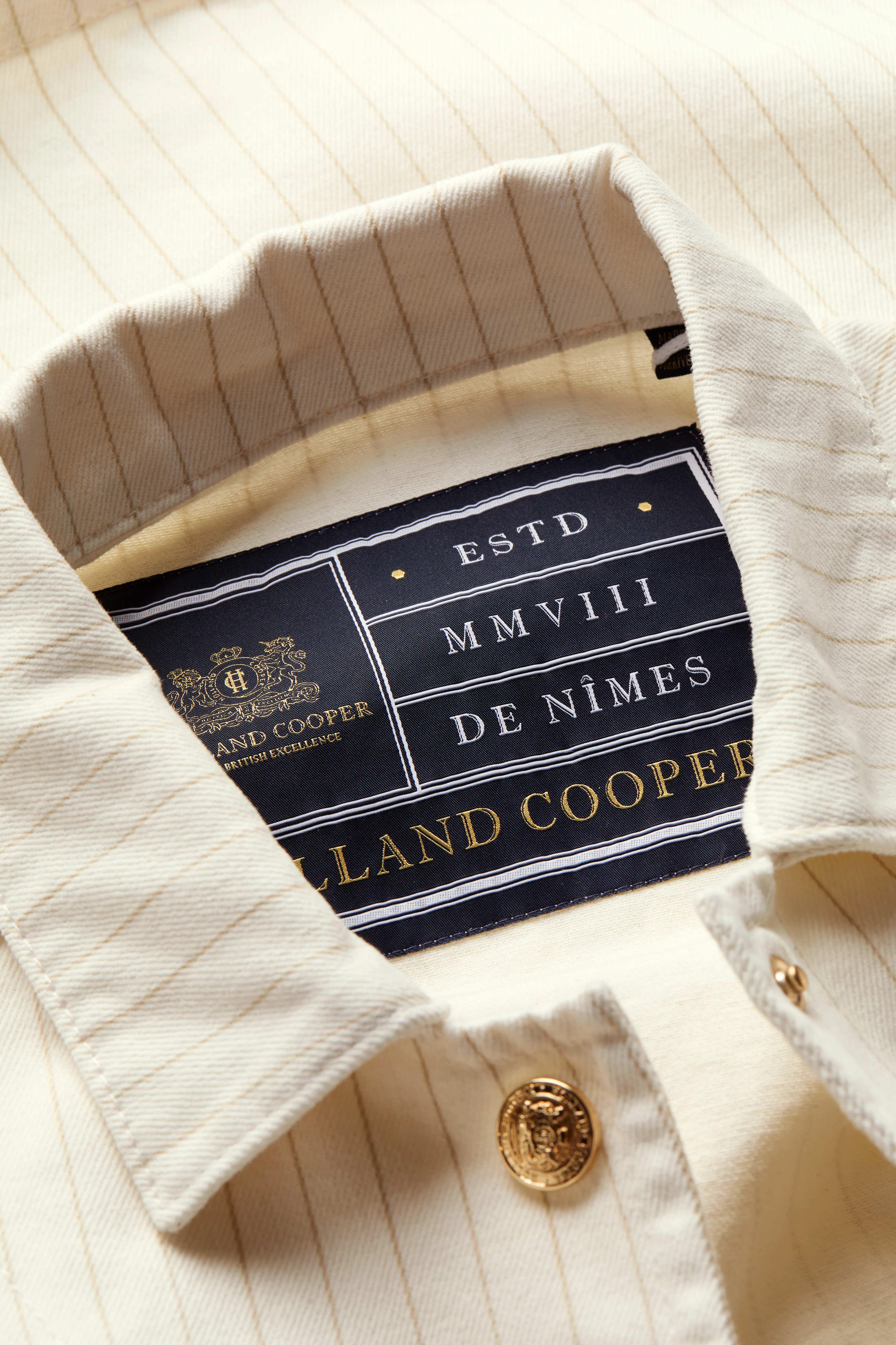 Denim Chore Jacket (Ecru Stripe)