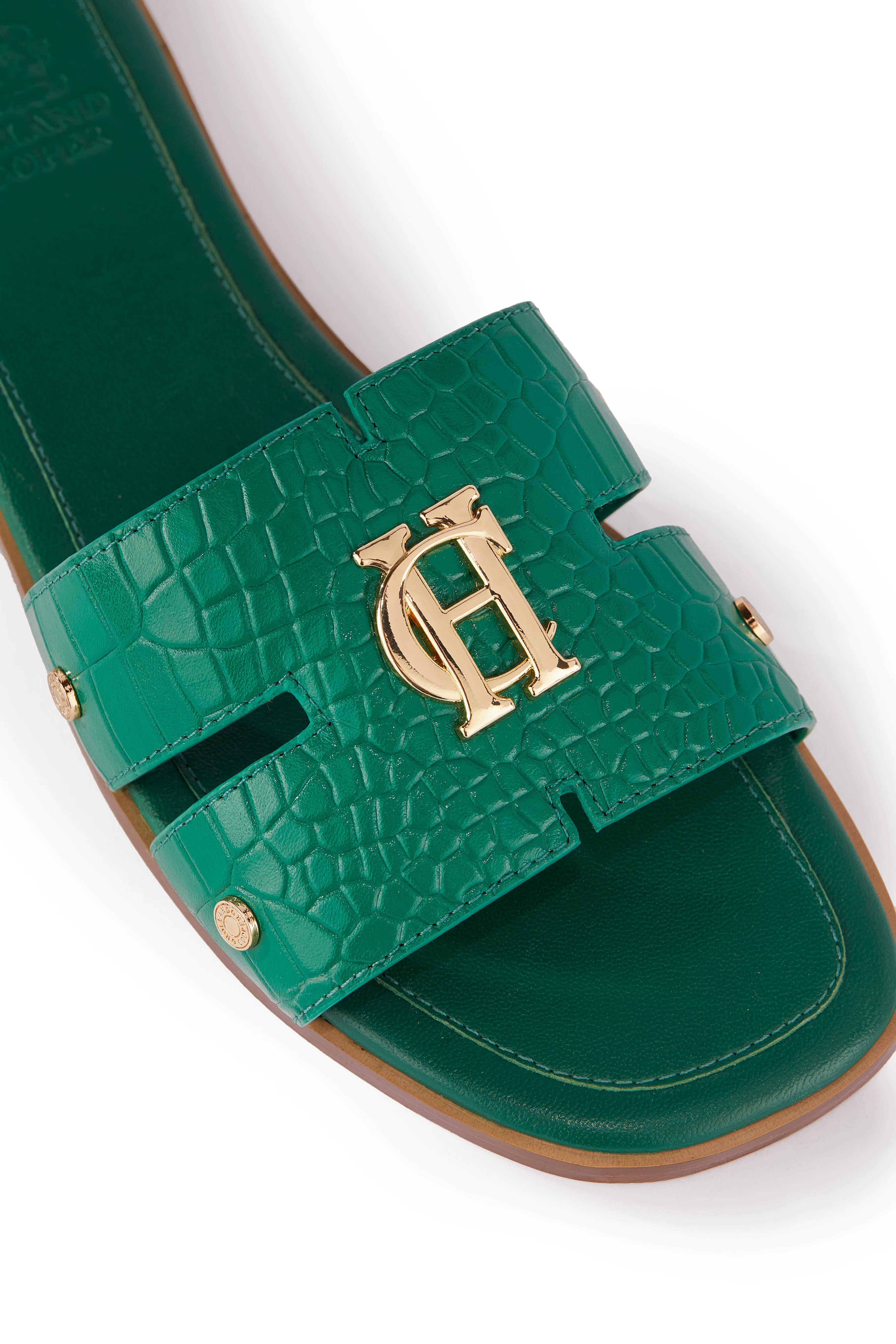 Monogram Slides (Jade Croc)