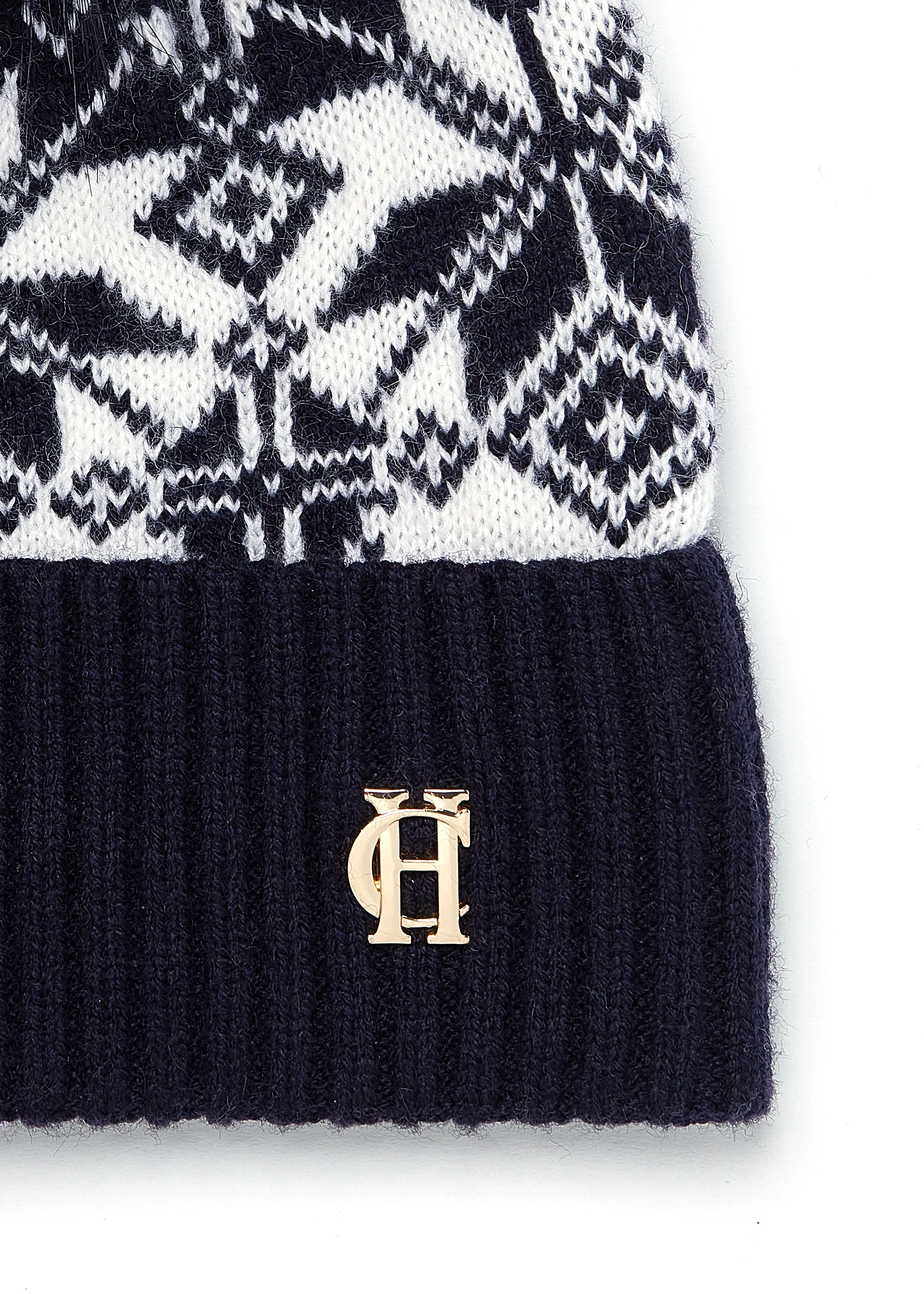 Beatrice Bobble Hat (Ink Navy Cream)