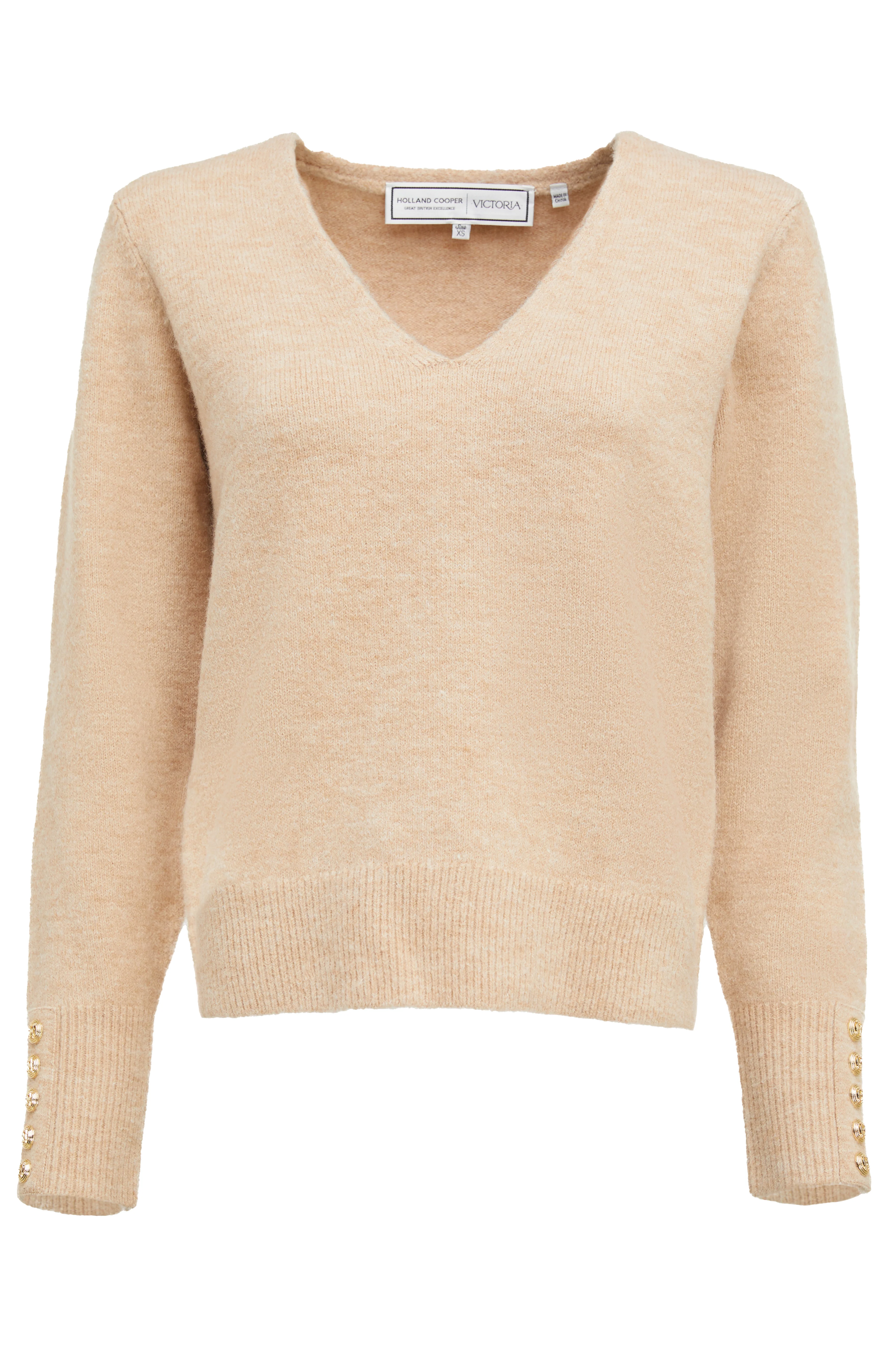 Berkeley V-Neck Knit (Camel)