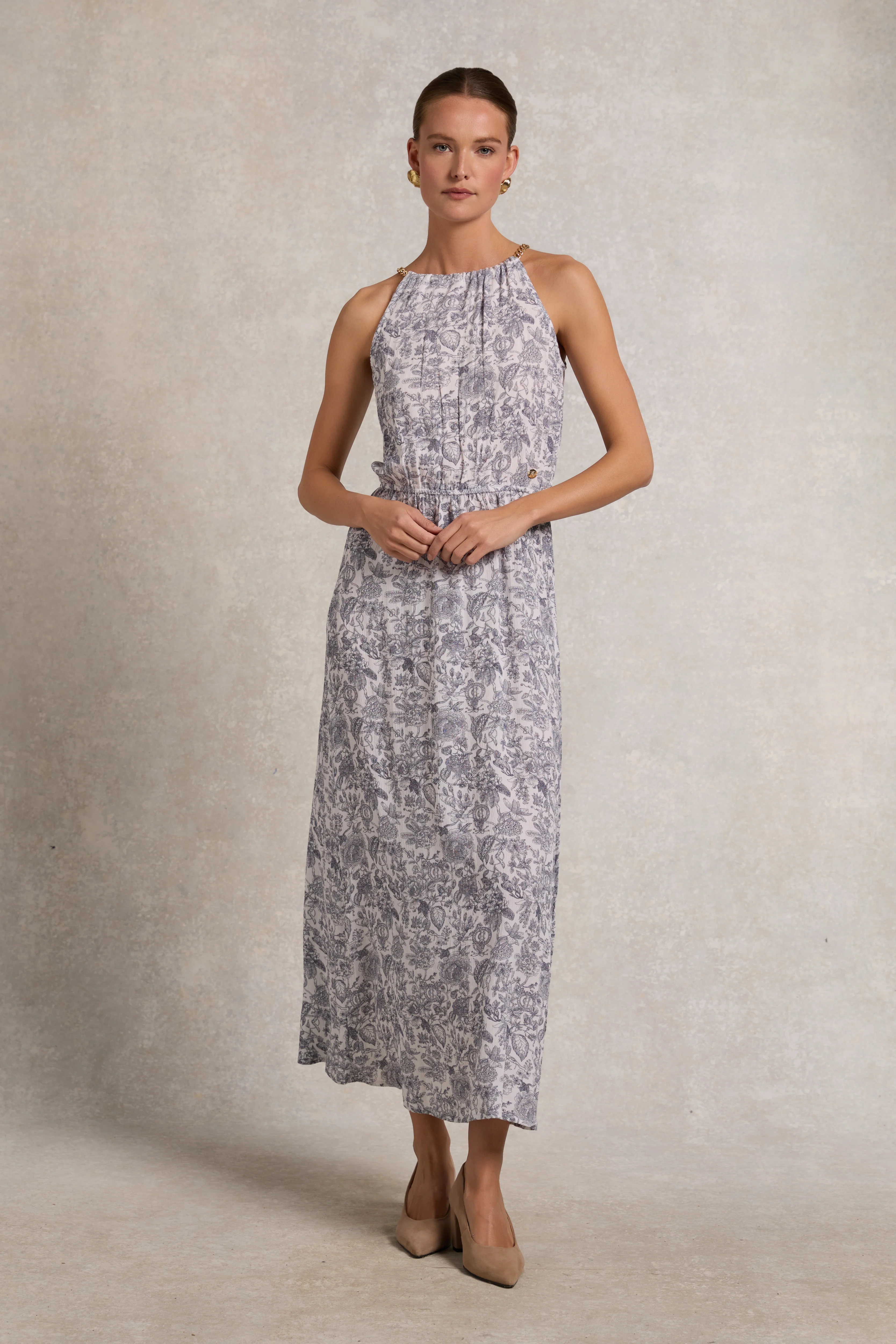 Paloma Maxi Dress (White Willow)