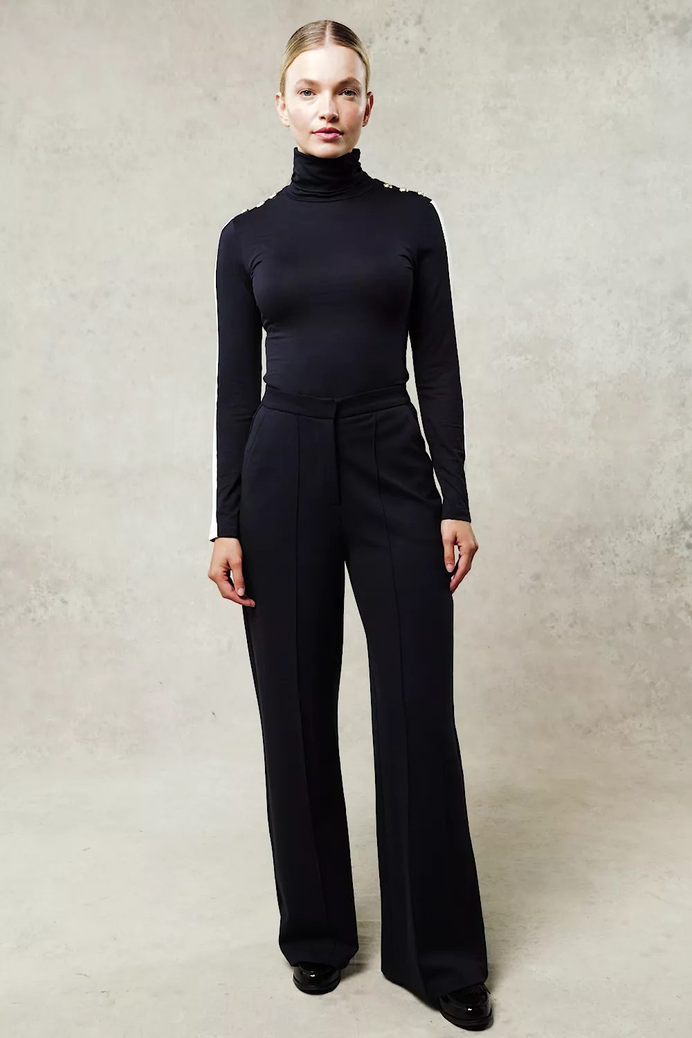 Wide Leg Pant (Navy Navy)