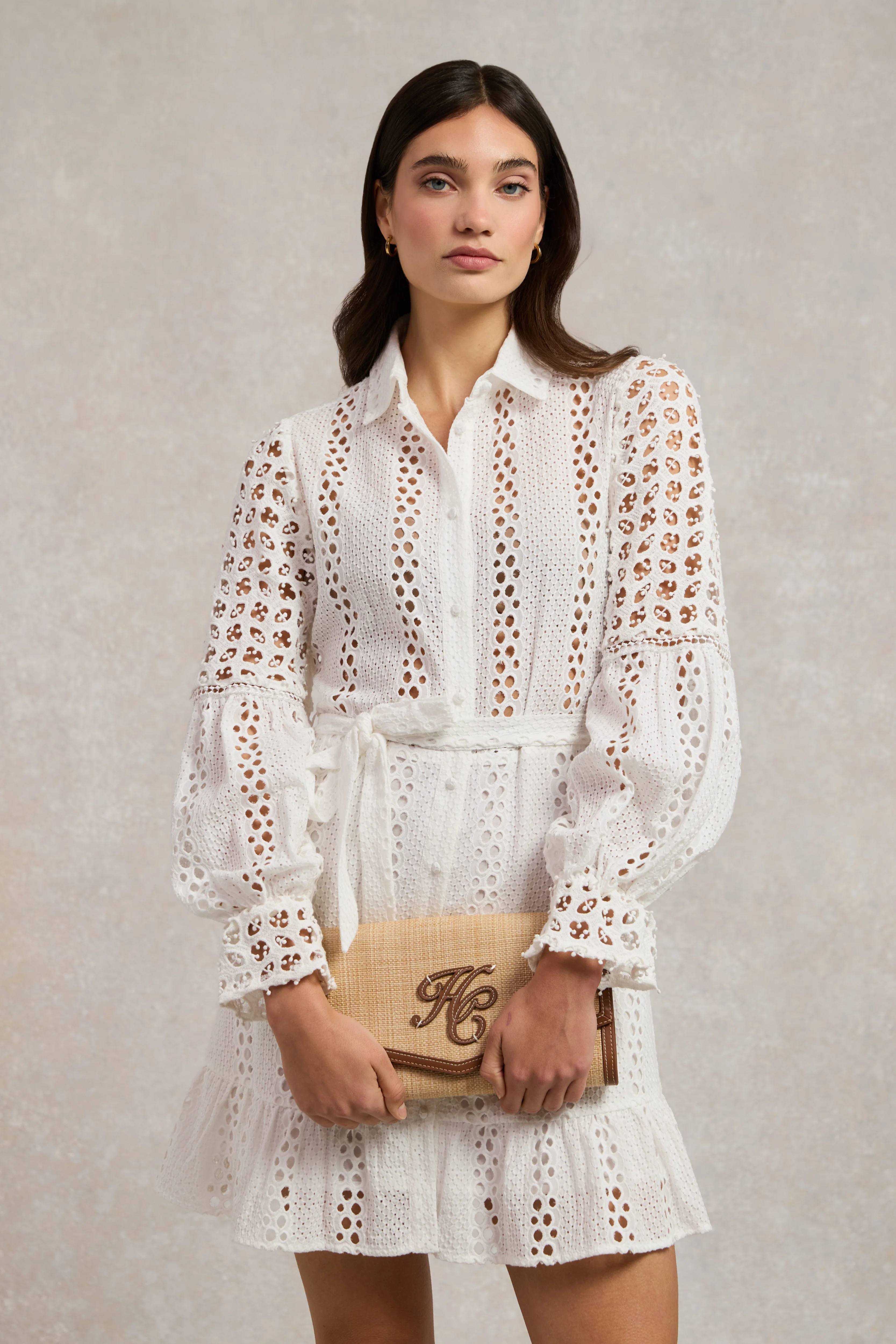 Broderie Lace Dress (White)