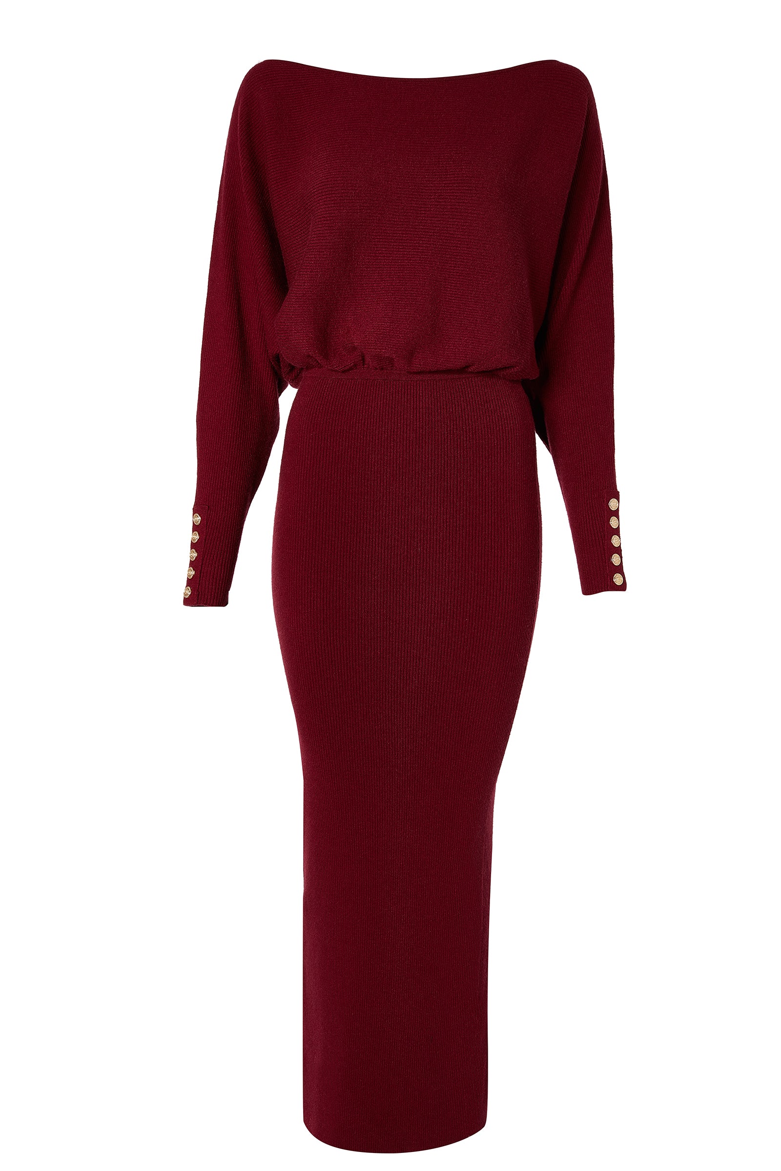 Leyla Knitted Dress (Wine)