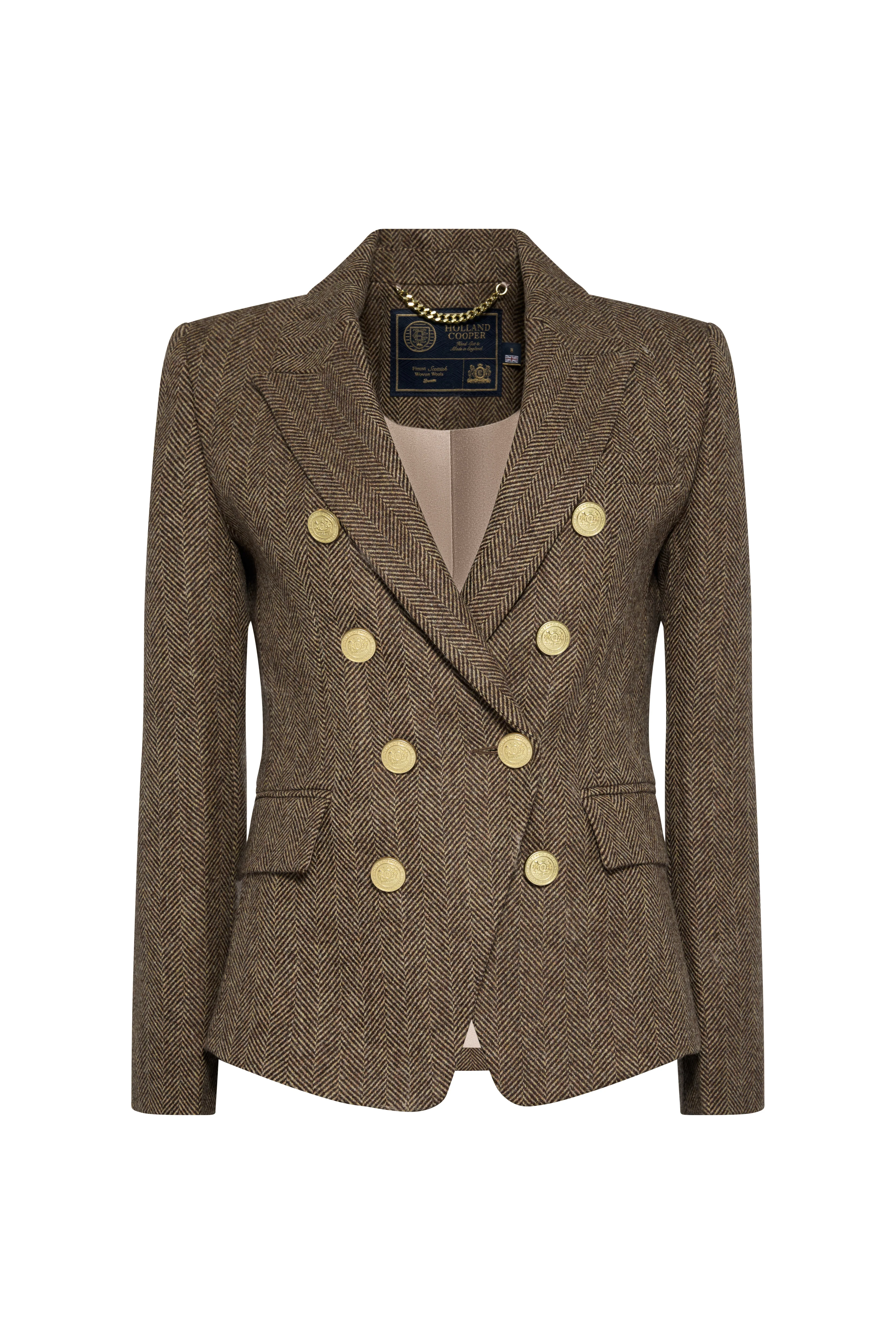 Knightsbridge Blazer (Large Scale Brown Herringbone)