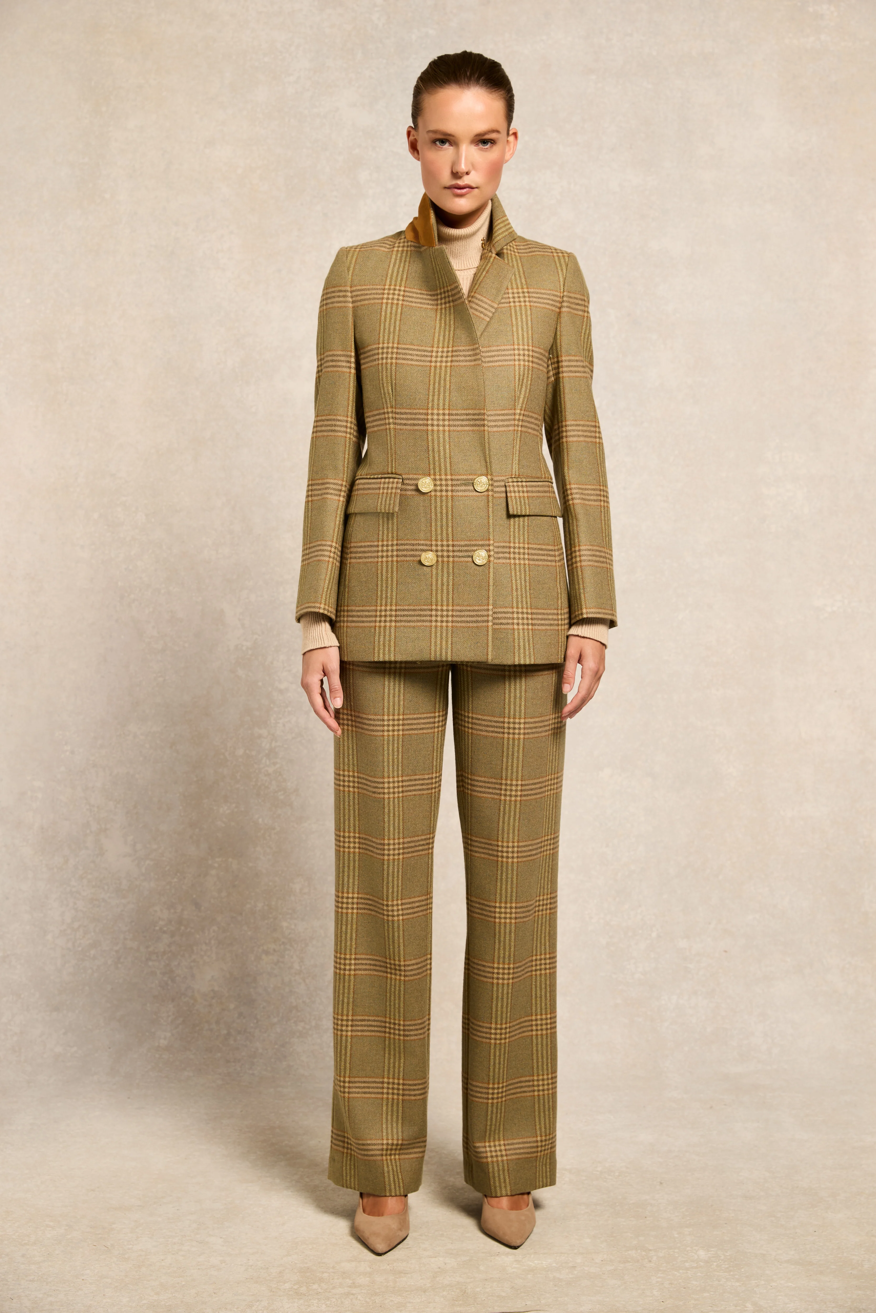 High Waisted Straight Trouser (Leveret)