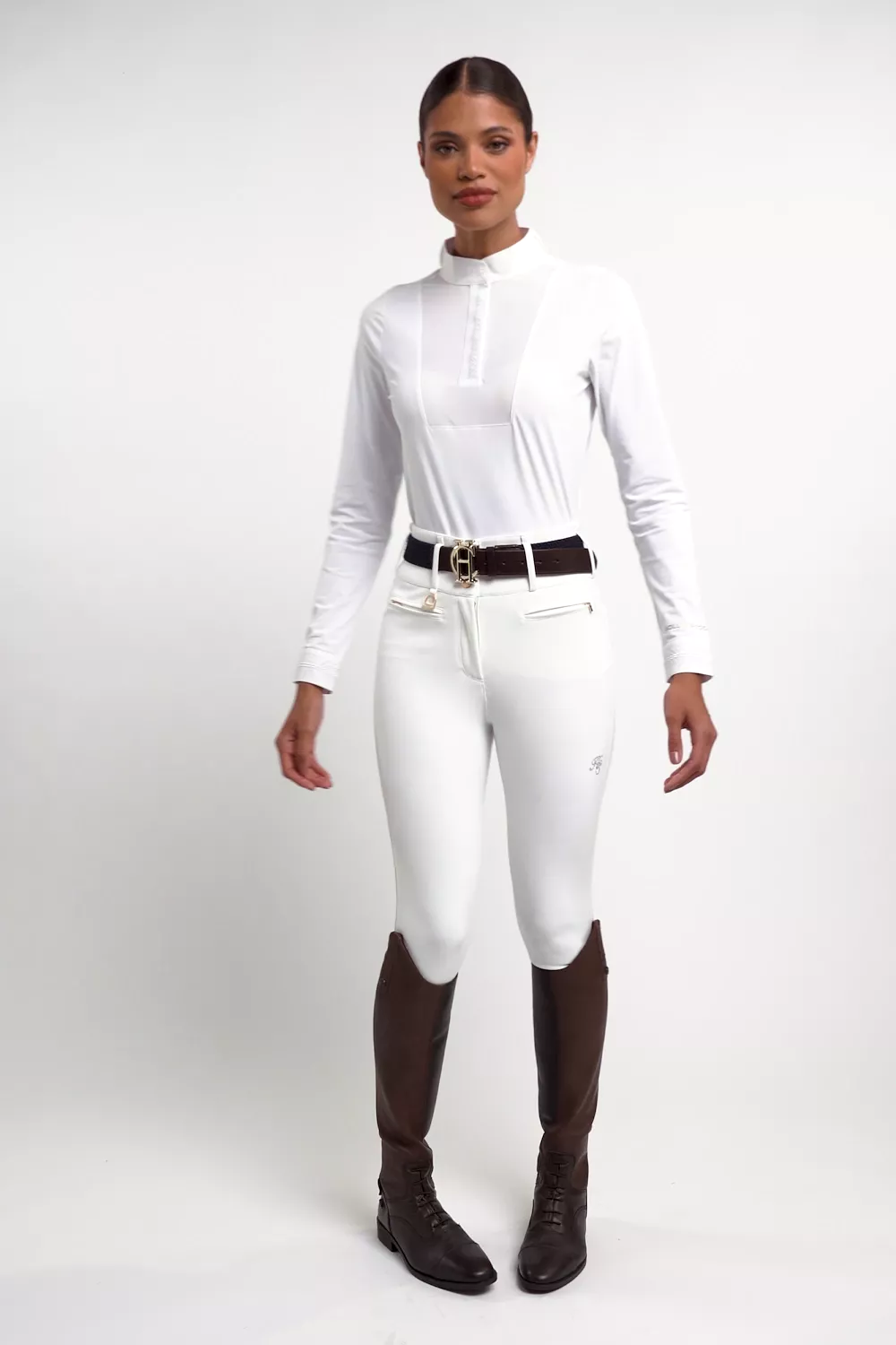 Gatcombe Long Sleeve Show Shirt (White)