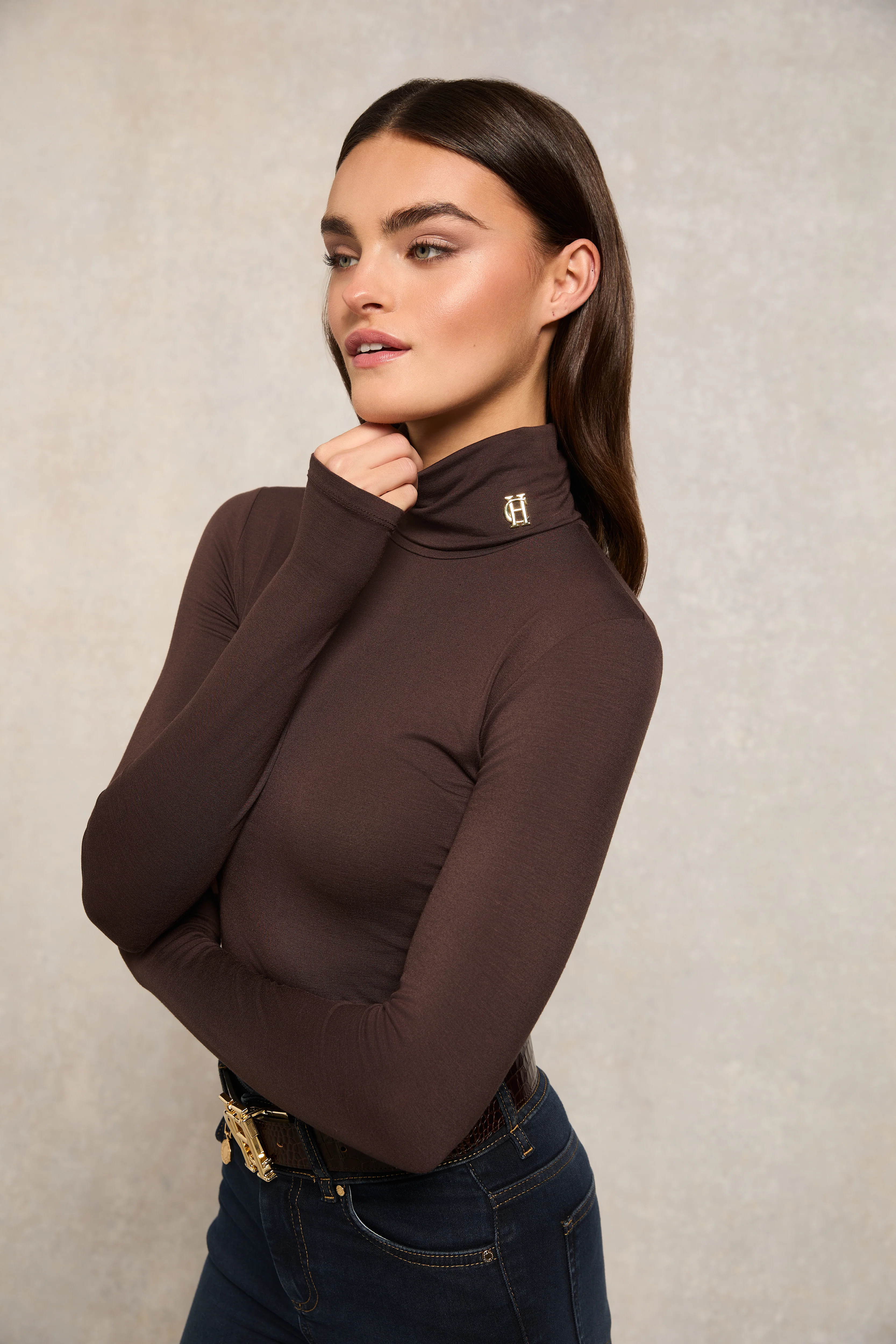 Paige Roll Neck (Chocolate)