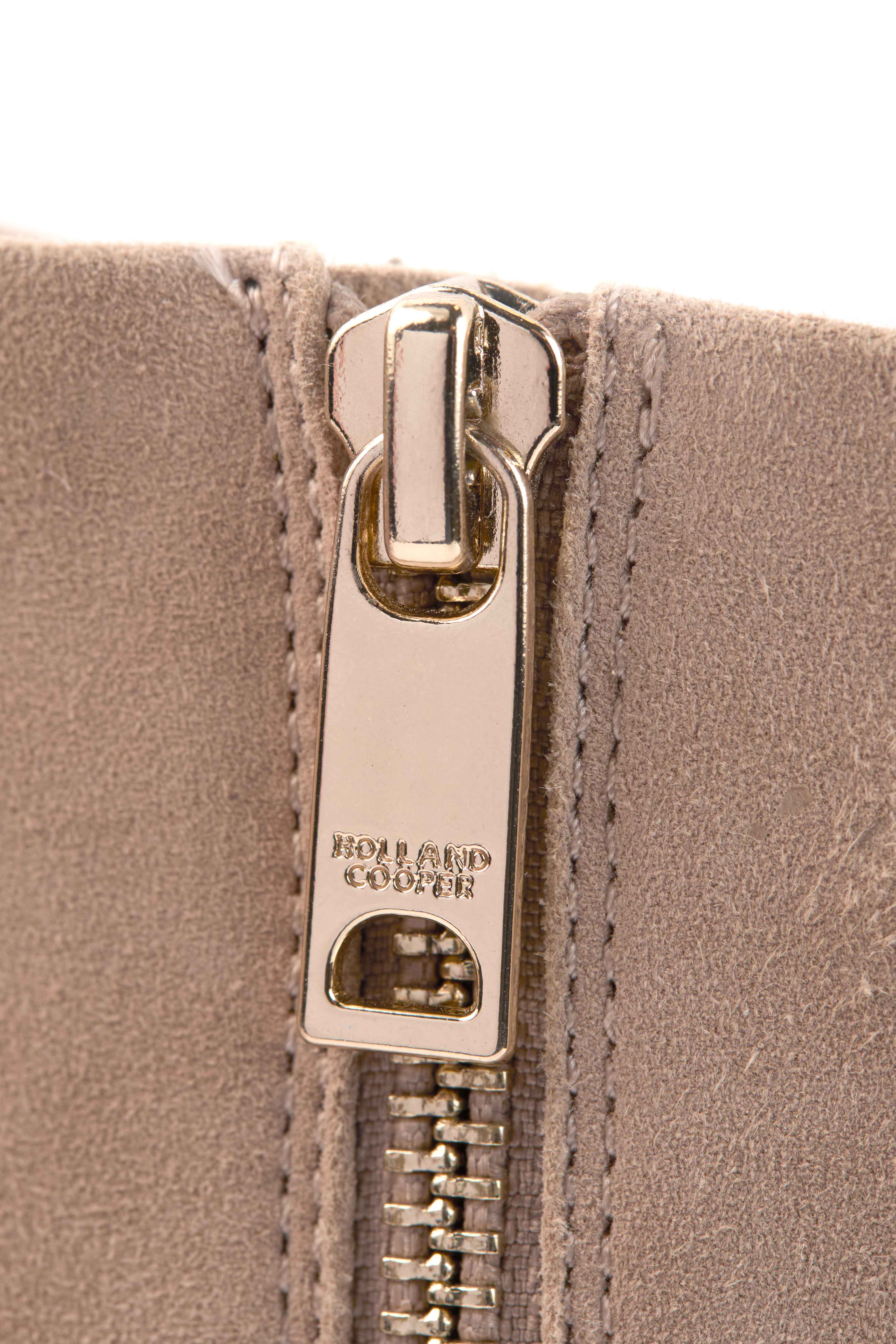 Regency Mid Heel Ankle Boot (Taupe Suede)