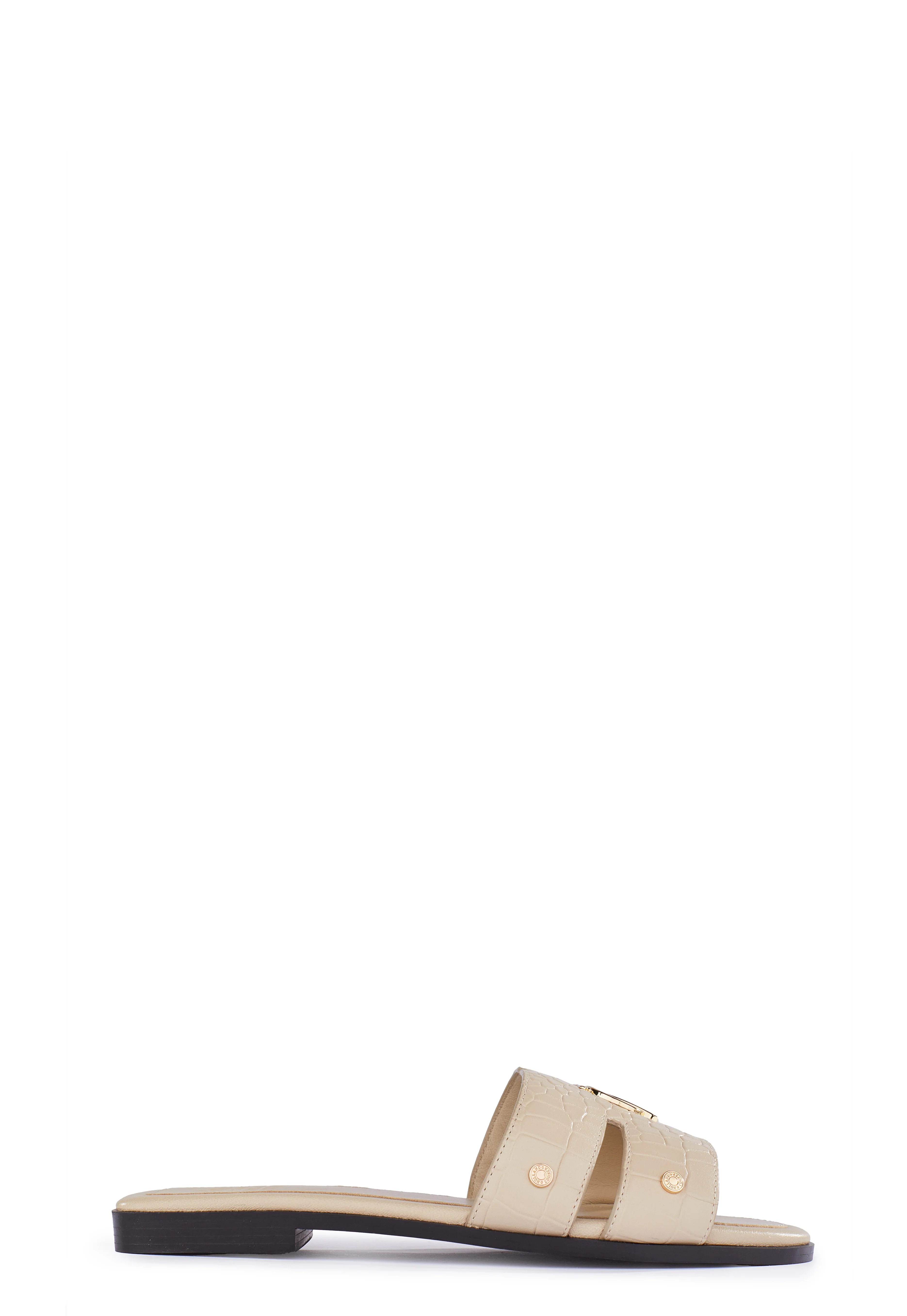 Monogram Slides (Taupe Croc)