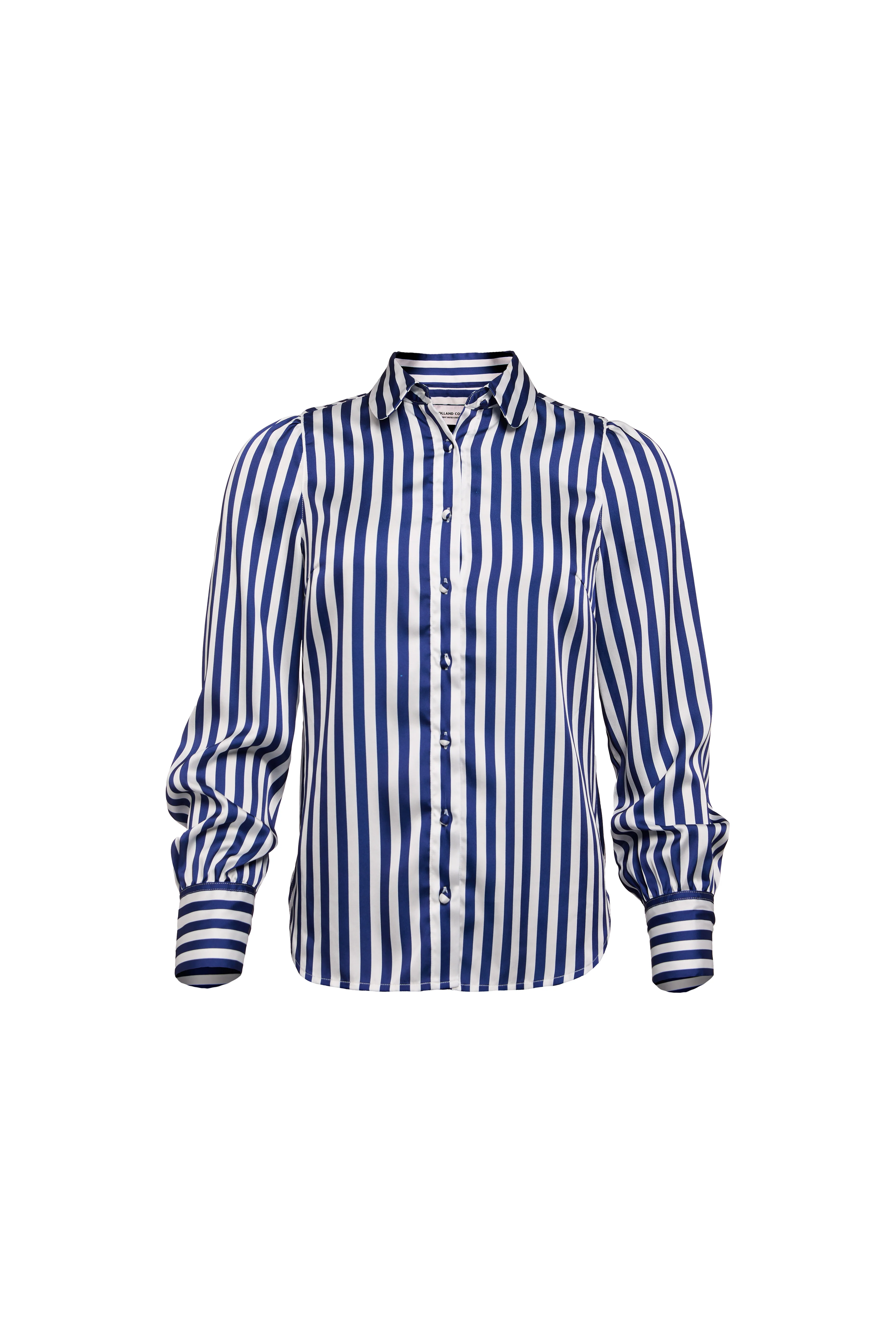 Isla Satin Shirt (Navy Stripe)