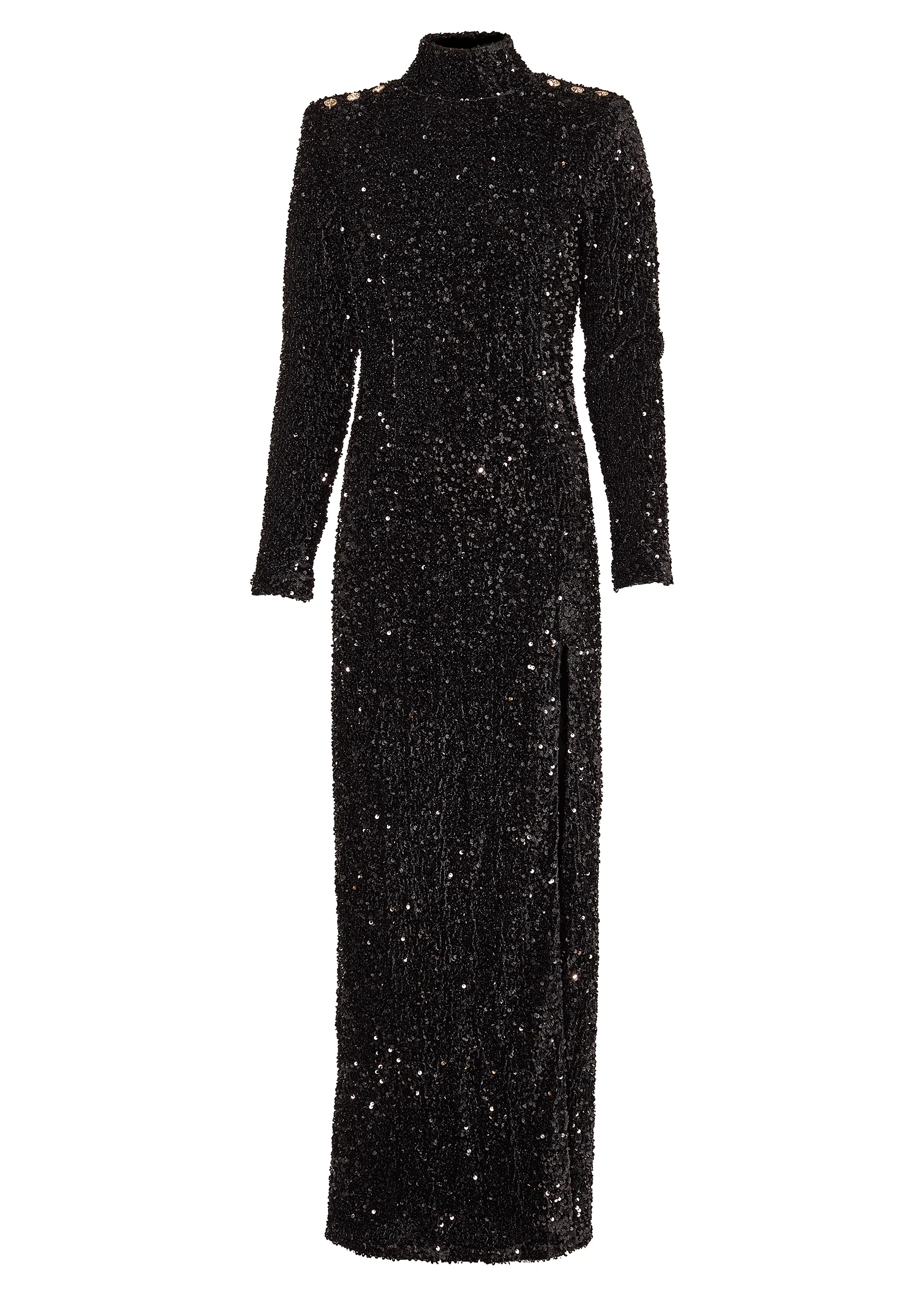 Cara Sequin Maxi Dress (Black Sequin)