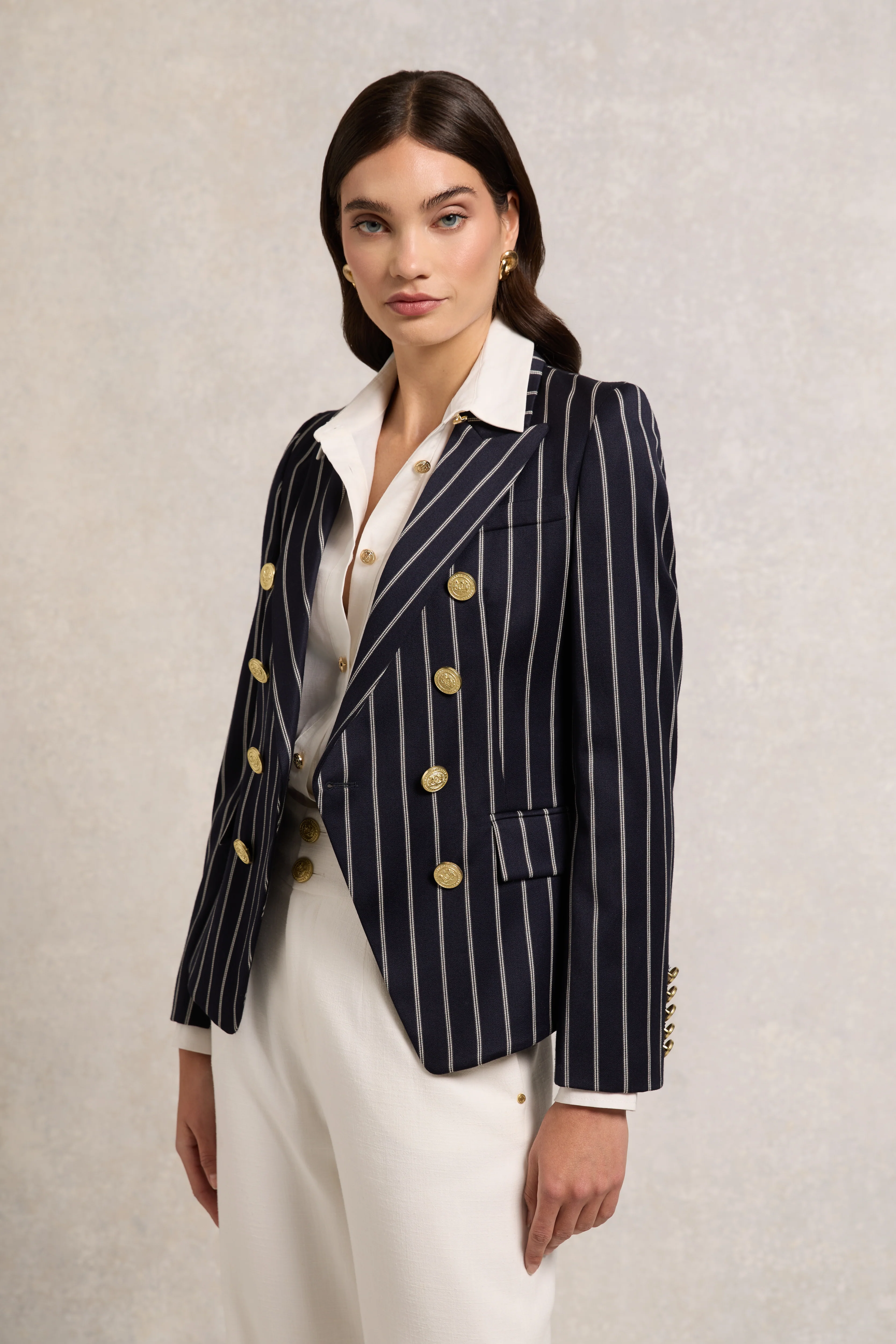 Knightsbridge Blazer (Ink Navy Wide Stripe)