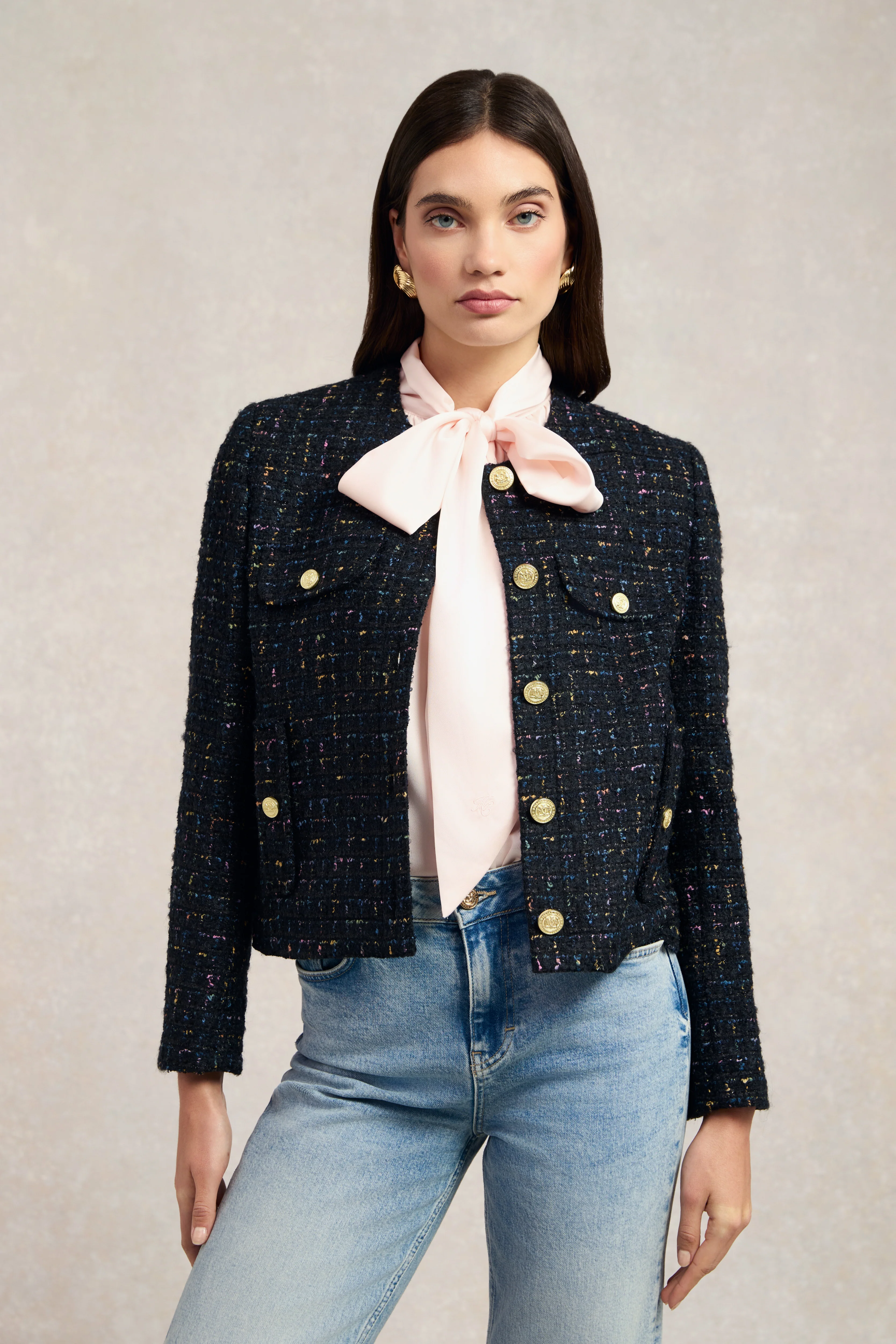 Chelsea Jacket (Black Rainbow Sparkle Tweed)