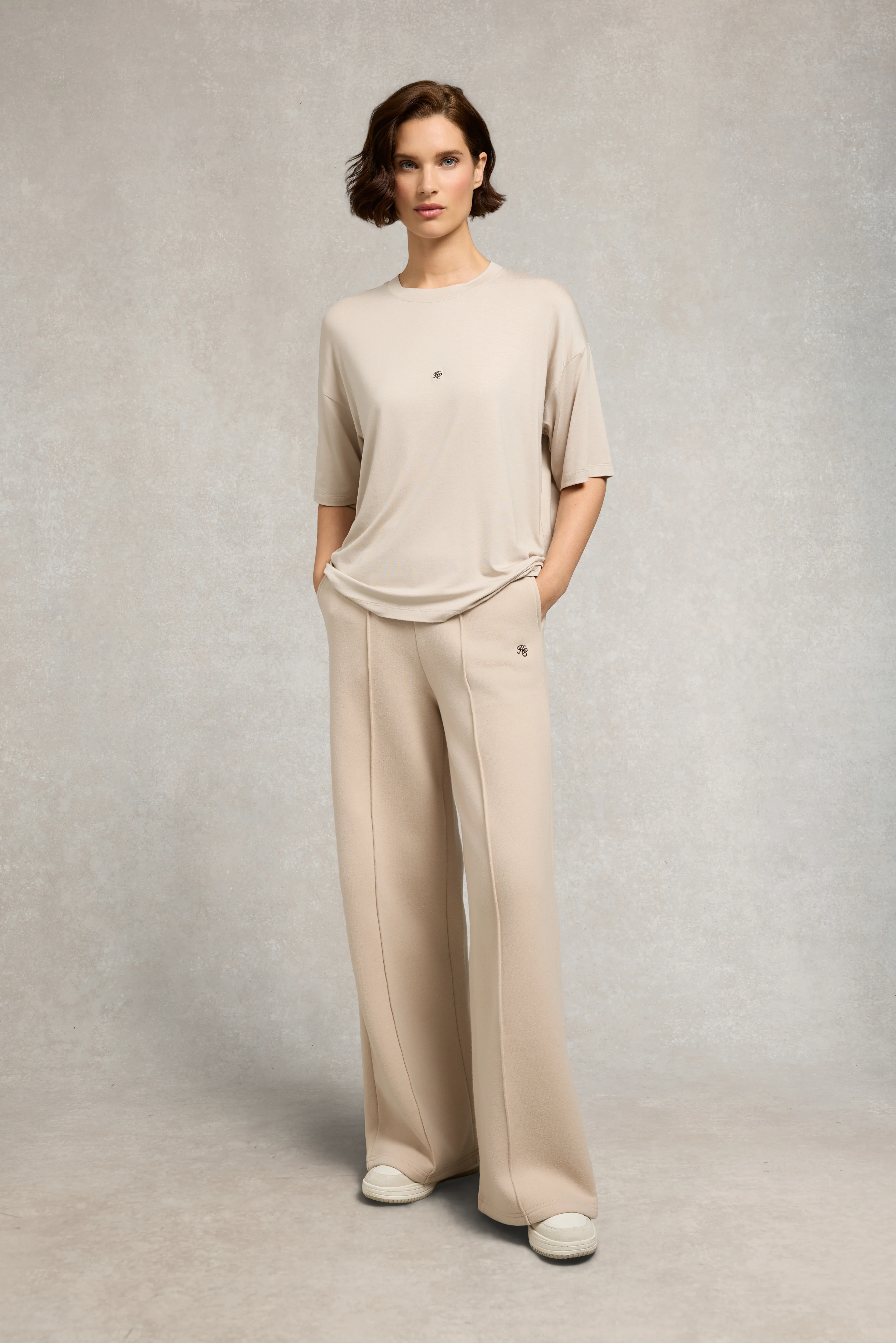 Oversized Monogram Tee (Stone)