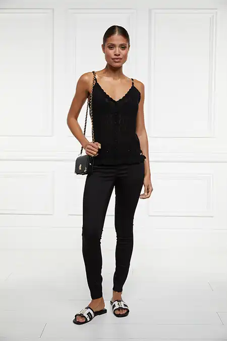Pointelle Cami (Black)