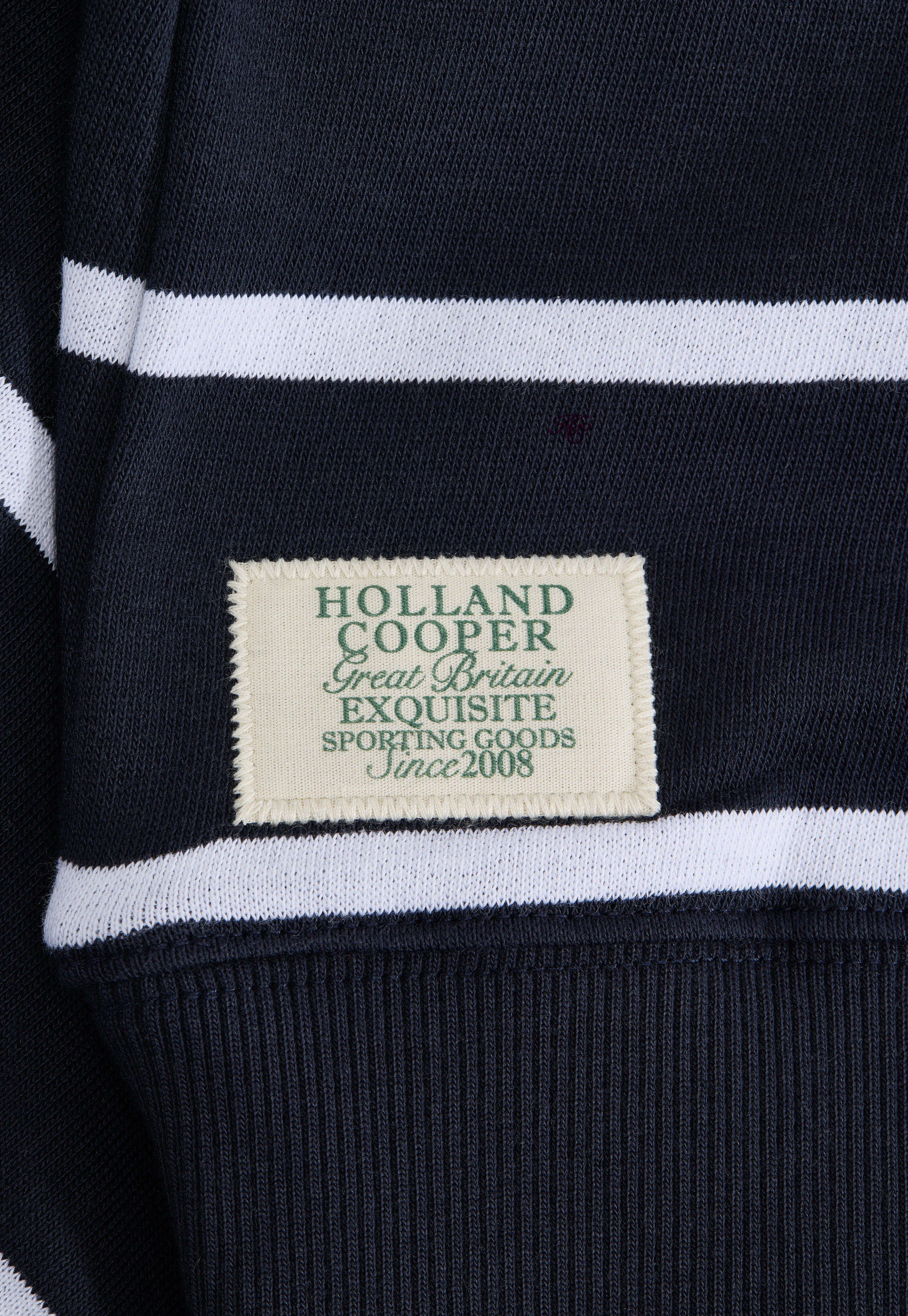Kingham Quarter Zip Neck Sweat (Ink Navy Stripe)