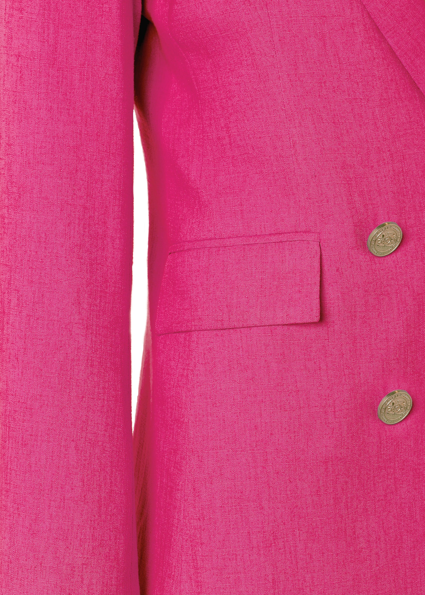 Double Breasted Blazer (Hot Pink Linen)
