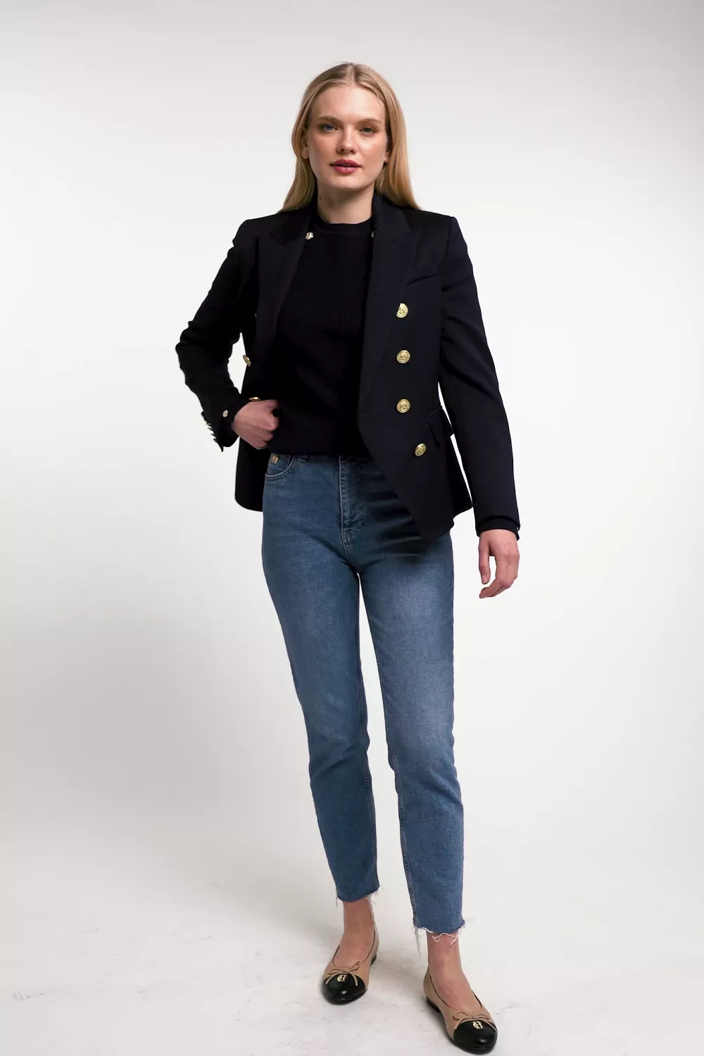 Naomi Crew Neck Knit (Ink Navy)