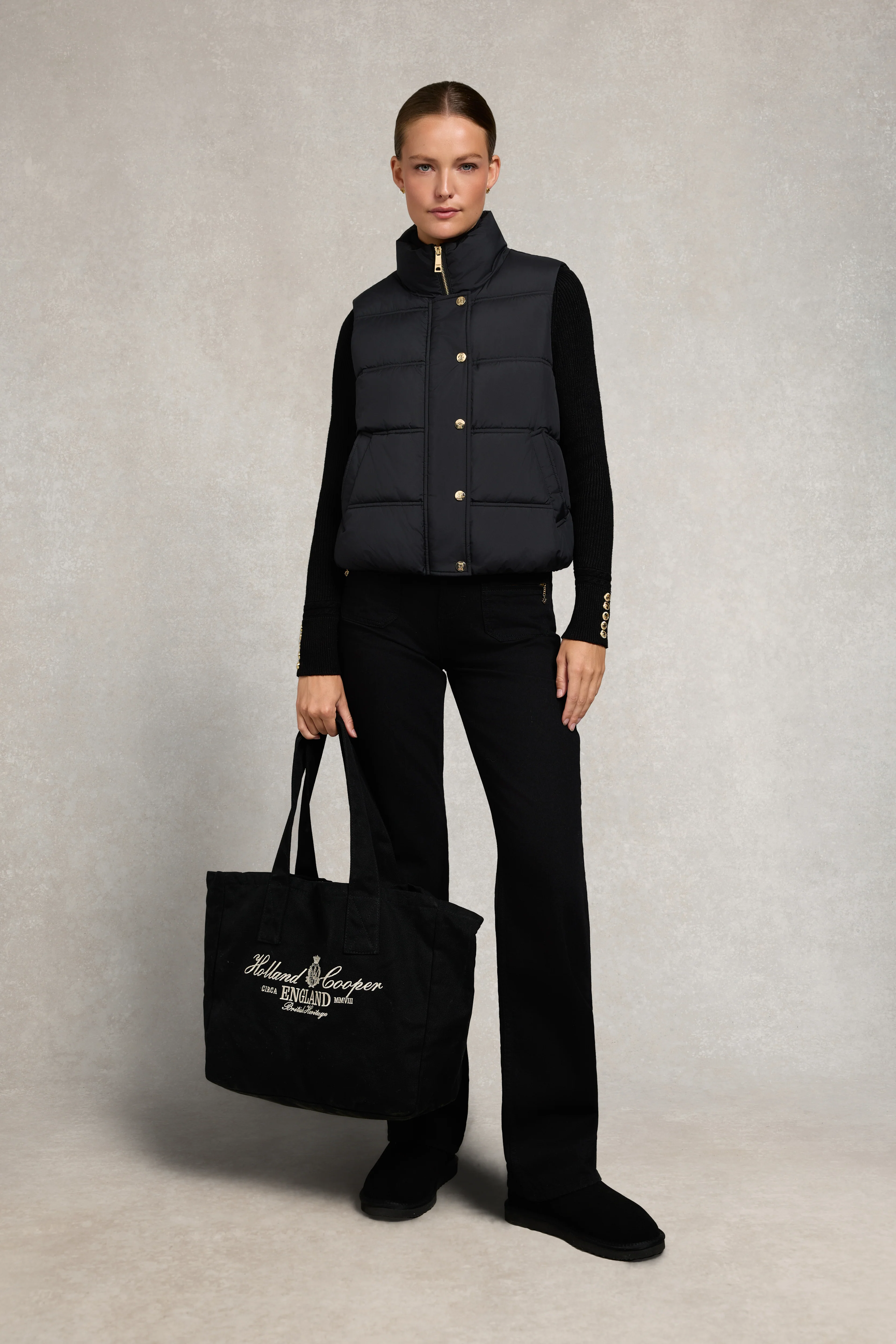 Essential Tote Bag (Black Ecru)