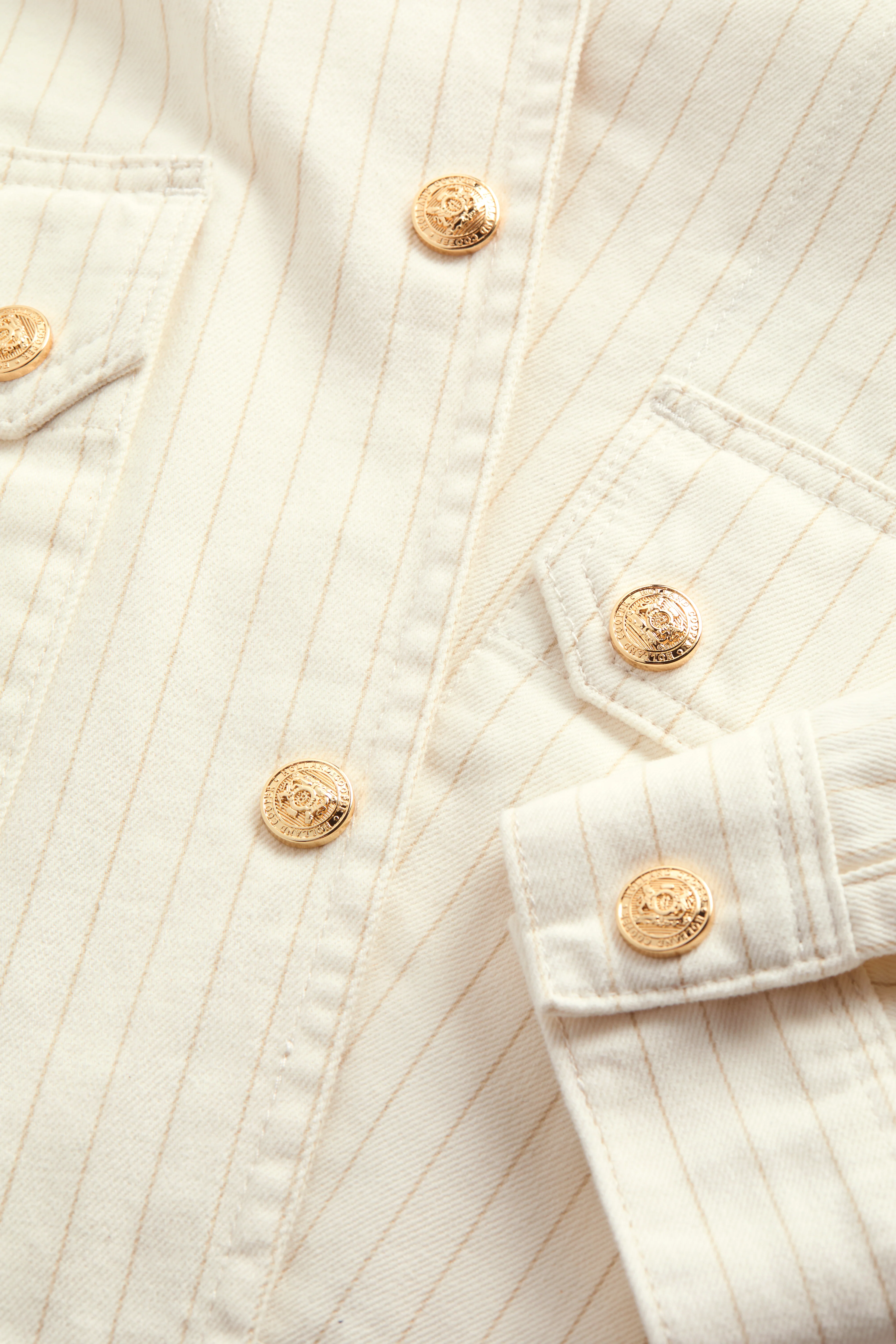 Denim Chore Jacket (Ecru Stripe)