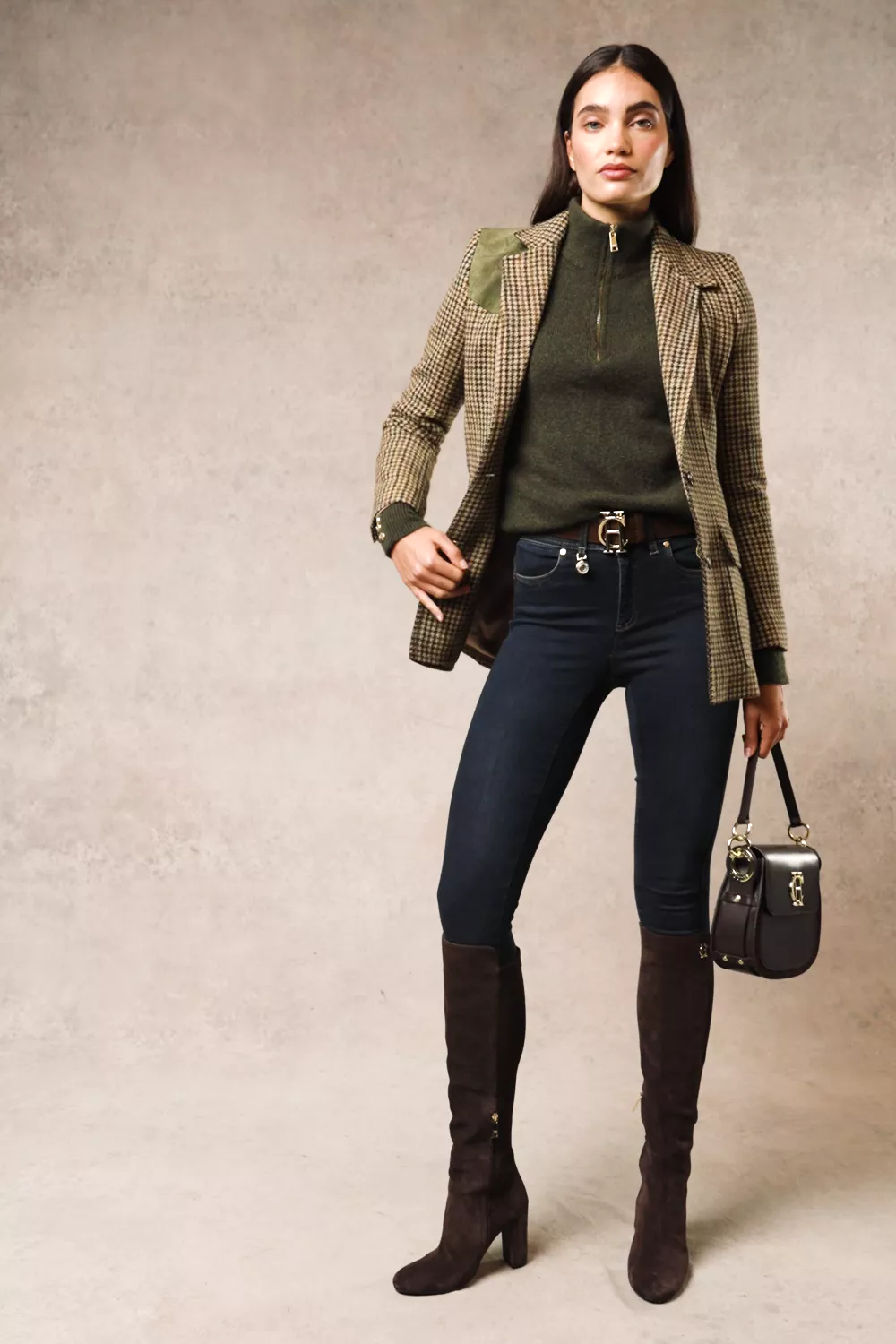 Tori Quarter Zip Knit (Forest Green)